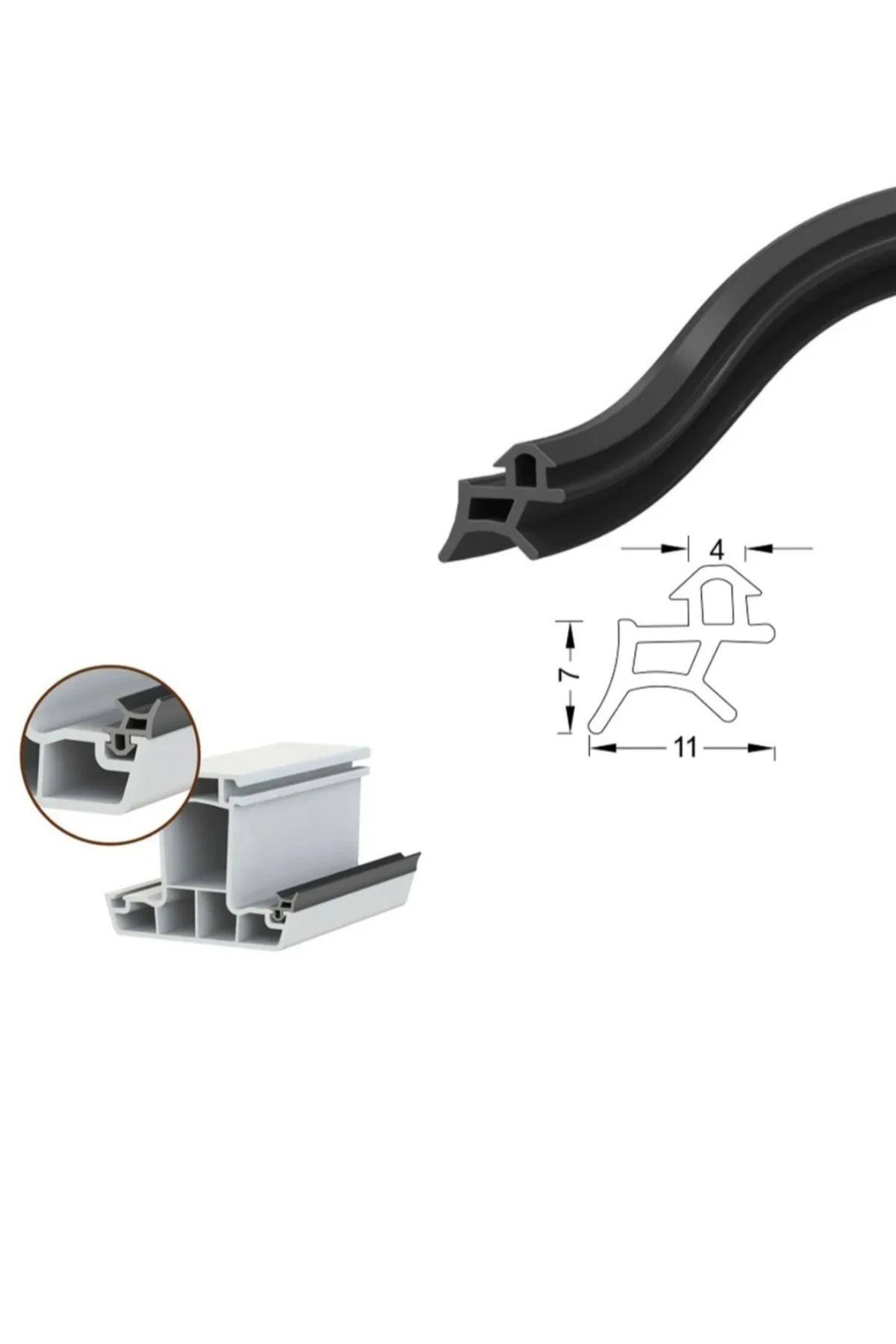 PVC kapı ve pencere siyah conta 85 metre pimapen fitili tamirat contası