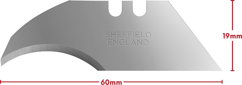 VT874000-7 19X60MM Concave Trapez Maket Bıçağı Yedeği (10 Adet)