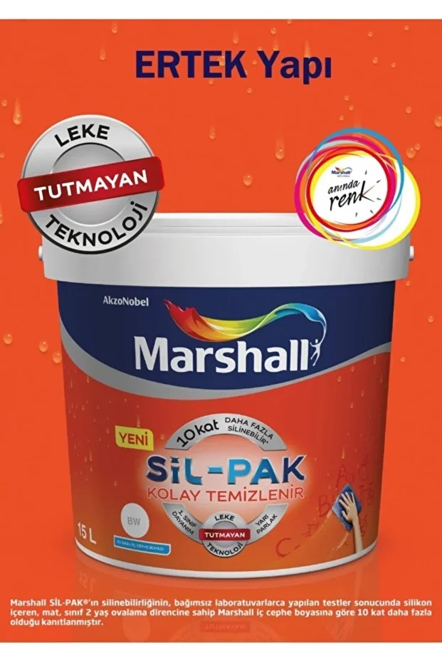 Sil-pak Leke Tutmaz Duvar Boyası 15 Lt (20 kg) Damla Sakızı