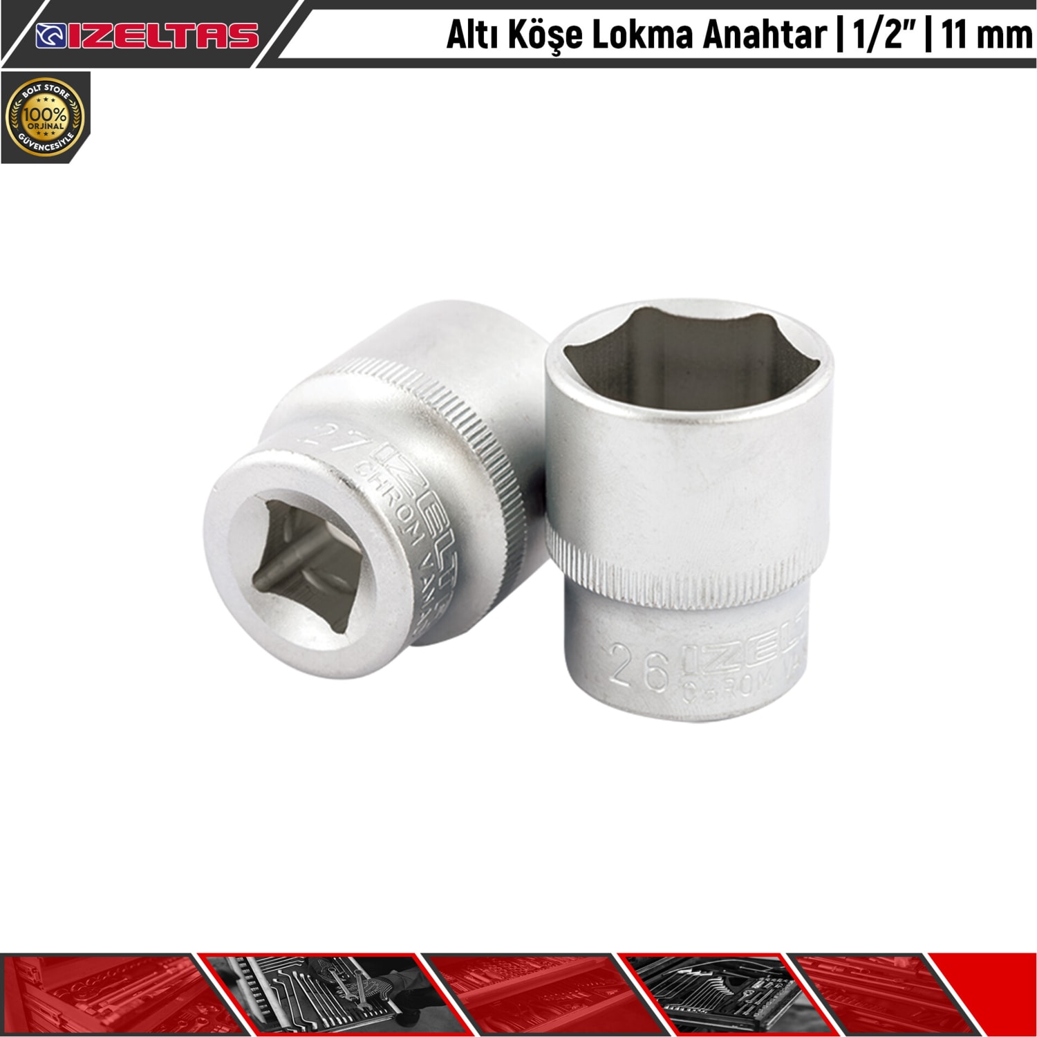 Altı Köşe Lokma Anahtar | 1/2” | 11 mm