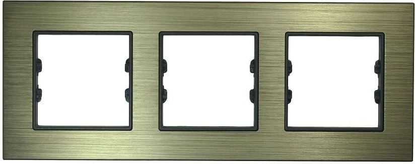 Asfir Schneider Asfora Serisine Özel Üçlü Bronz Alüminyum Anahtar Priz Çerçevesi