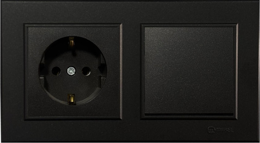 Karea Siyah 2'li Set Topraklı Priz + Anahtar