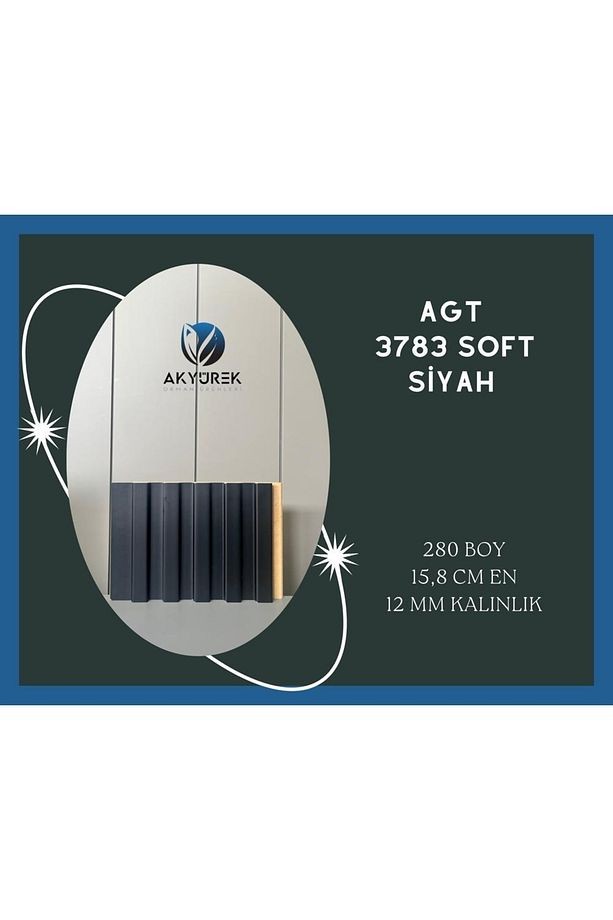 Akyürek Lb 3783 Model Soft Siyah Renk Dekor Profil Duvar Kaplama Panel Lambri