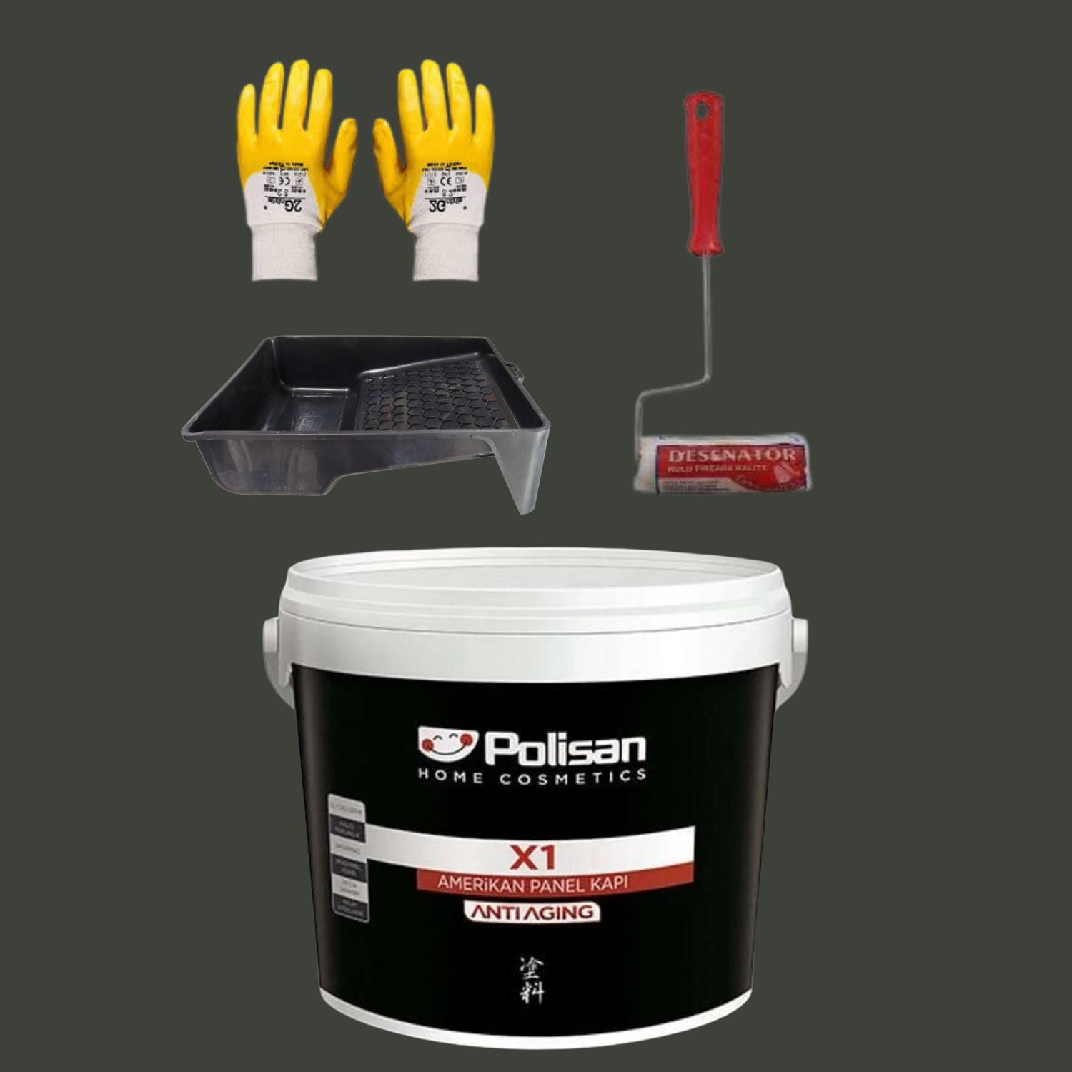 4'lü Set X1 Kokusuz Panel Kapı Boyası Amerikan Kapı 1kg