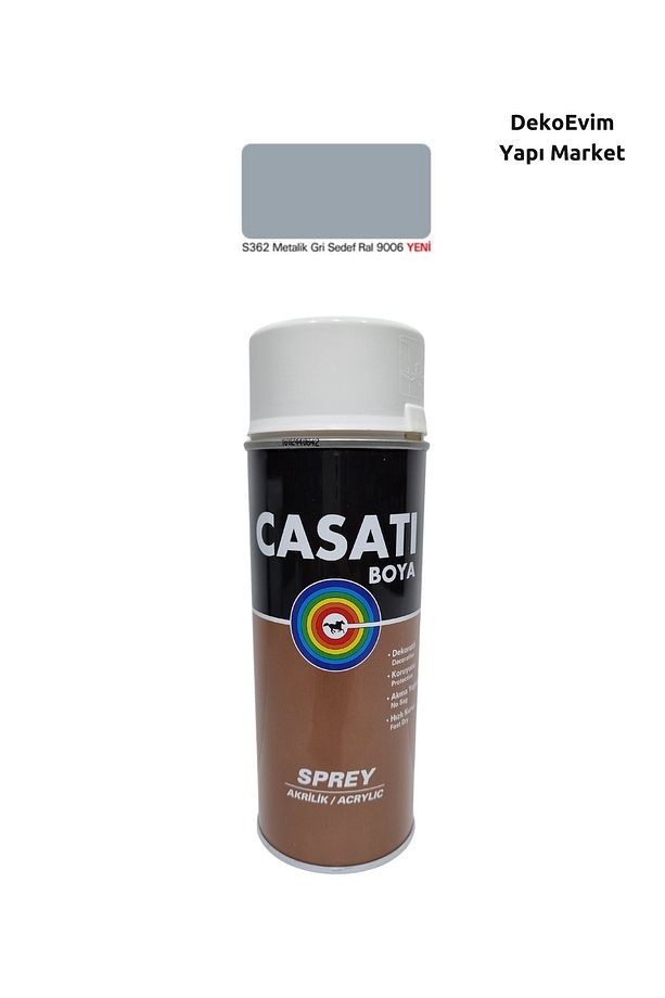 Sprey Boya S362 Metalik Gri Sedef Ral 9006 400 Ml.