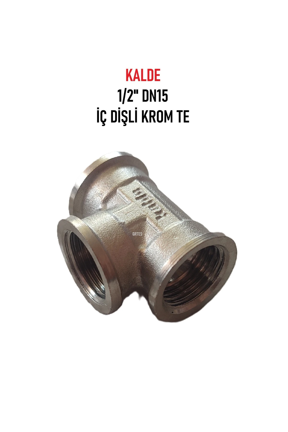 1/2" Dn15 İç Dişli Sarı/Krom TE (Dişi) - Chrome Tee