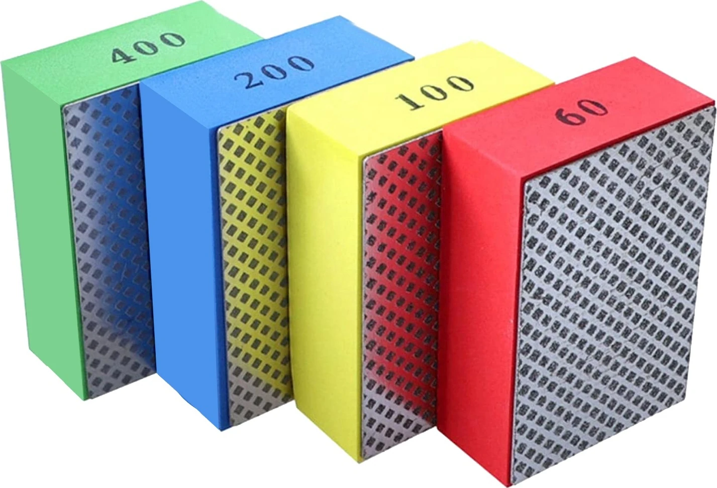 4 Adet Elmas El Parlatma Pedleri Seramik Karo Cam Taşlama, Zımpara Parlatma Taşlama Bloğu 60 ,100 ,200 ,400 (Yurt Dışından)