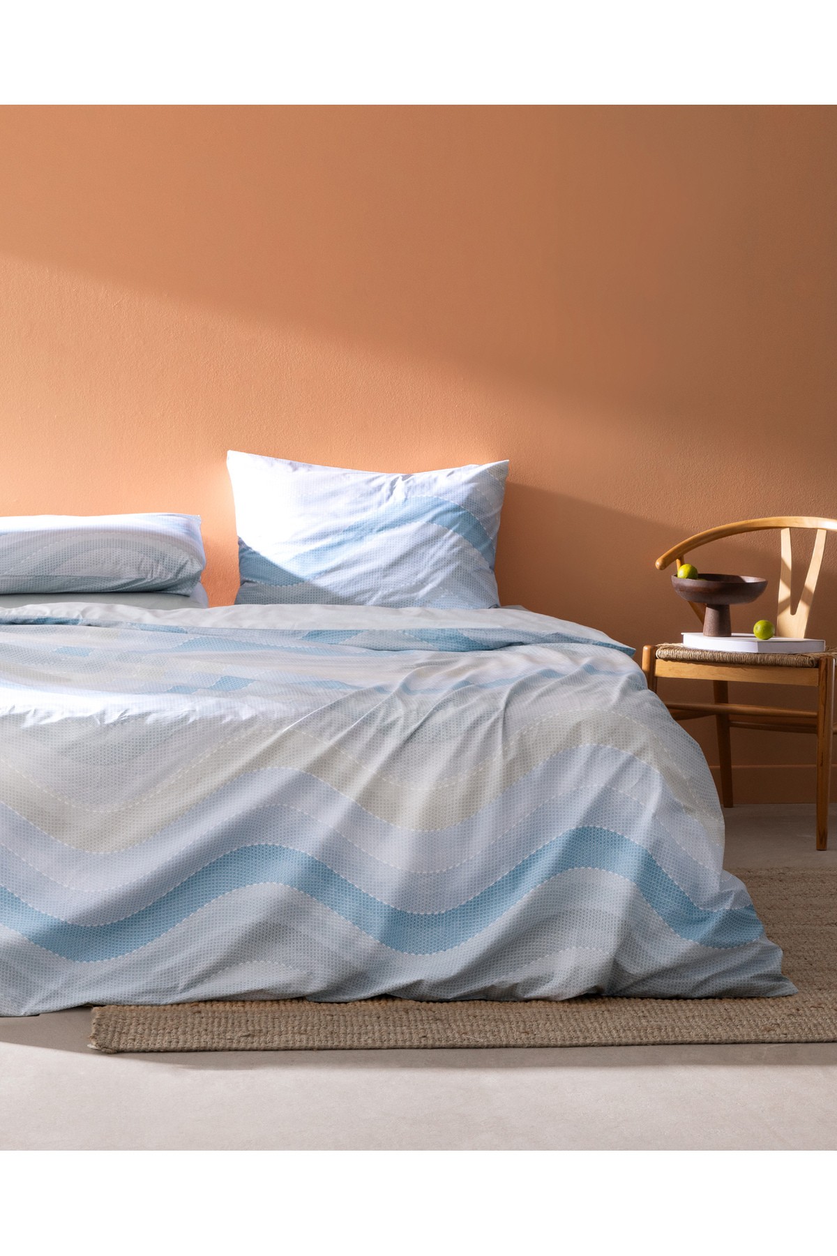 Suivre King Size %100 Pamuk Ranforce Baskılı Nevresim Takımı - Turkuaz