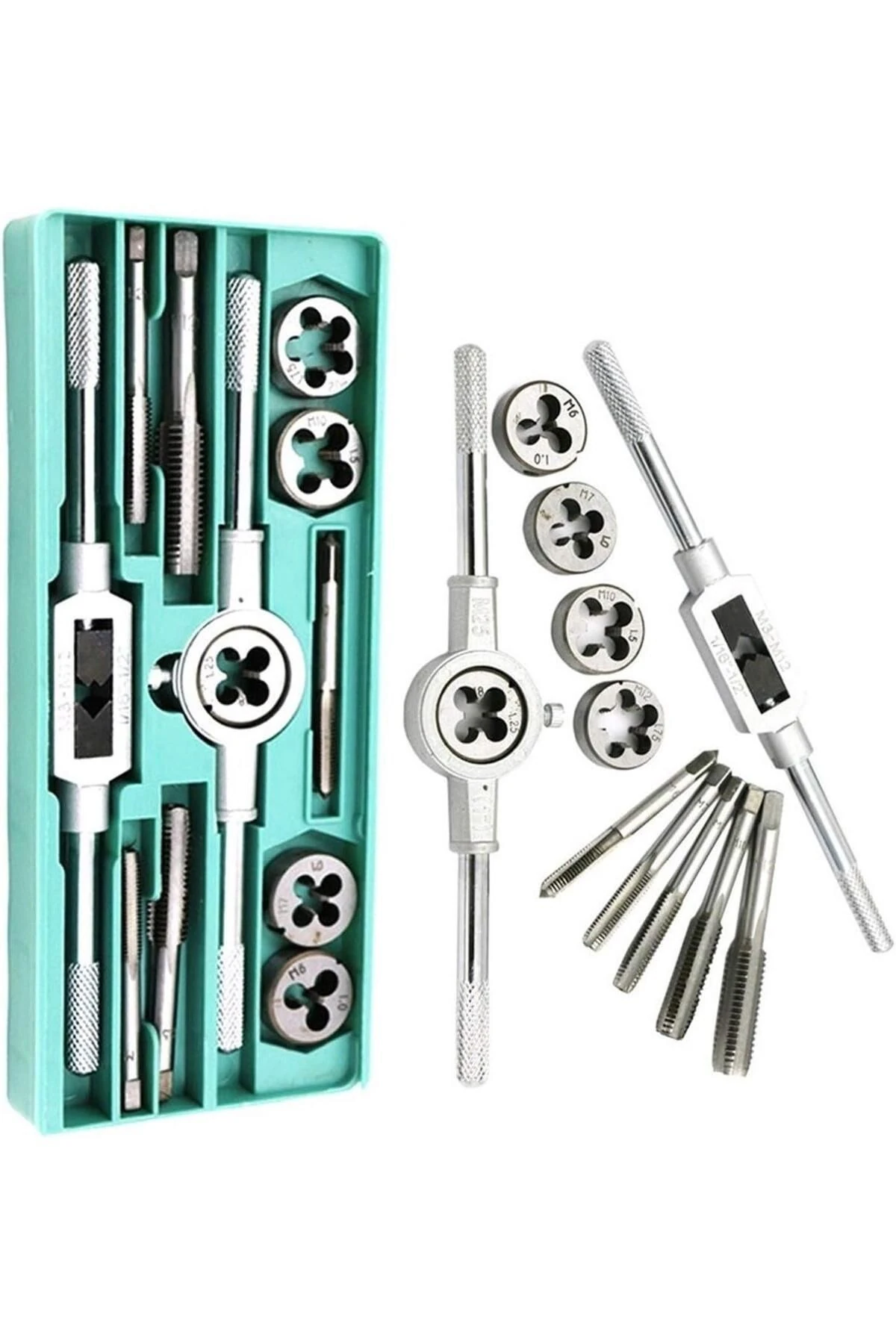 12 Parça Klavuz Pafta Seti Metrik Set M6-m12 Arası 12li Takım Full Set.