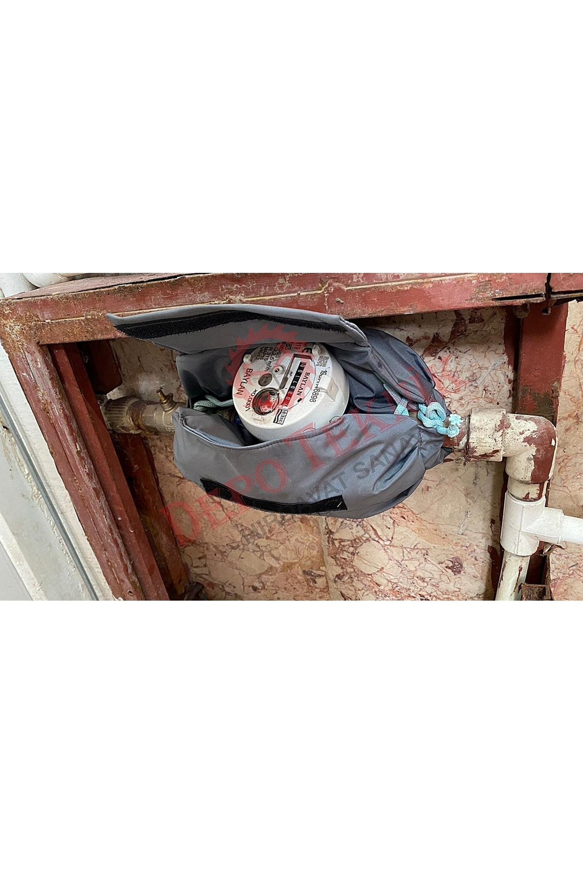 3'lü Set- Ev Su Saati ve Kartlı - Normal Su Sayac Kış Kar(DONA) Karşı Korur (KAUÇUK BORU +PVC BANT)