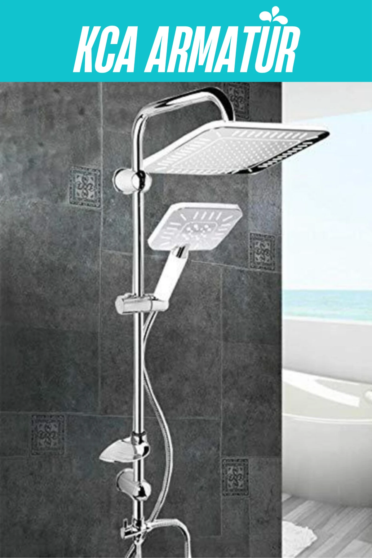 Kca Beyaz Krom Lüx Robot Duş Seti Kolay Kurulum Garantili