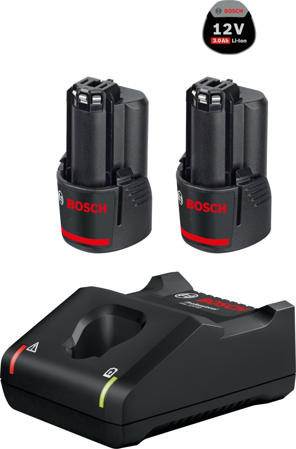 BOSCH 2 x Gba 3,0AH Akü Gal 12V-40 Hızlı Şarj Cihazı - 1600A019RD