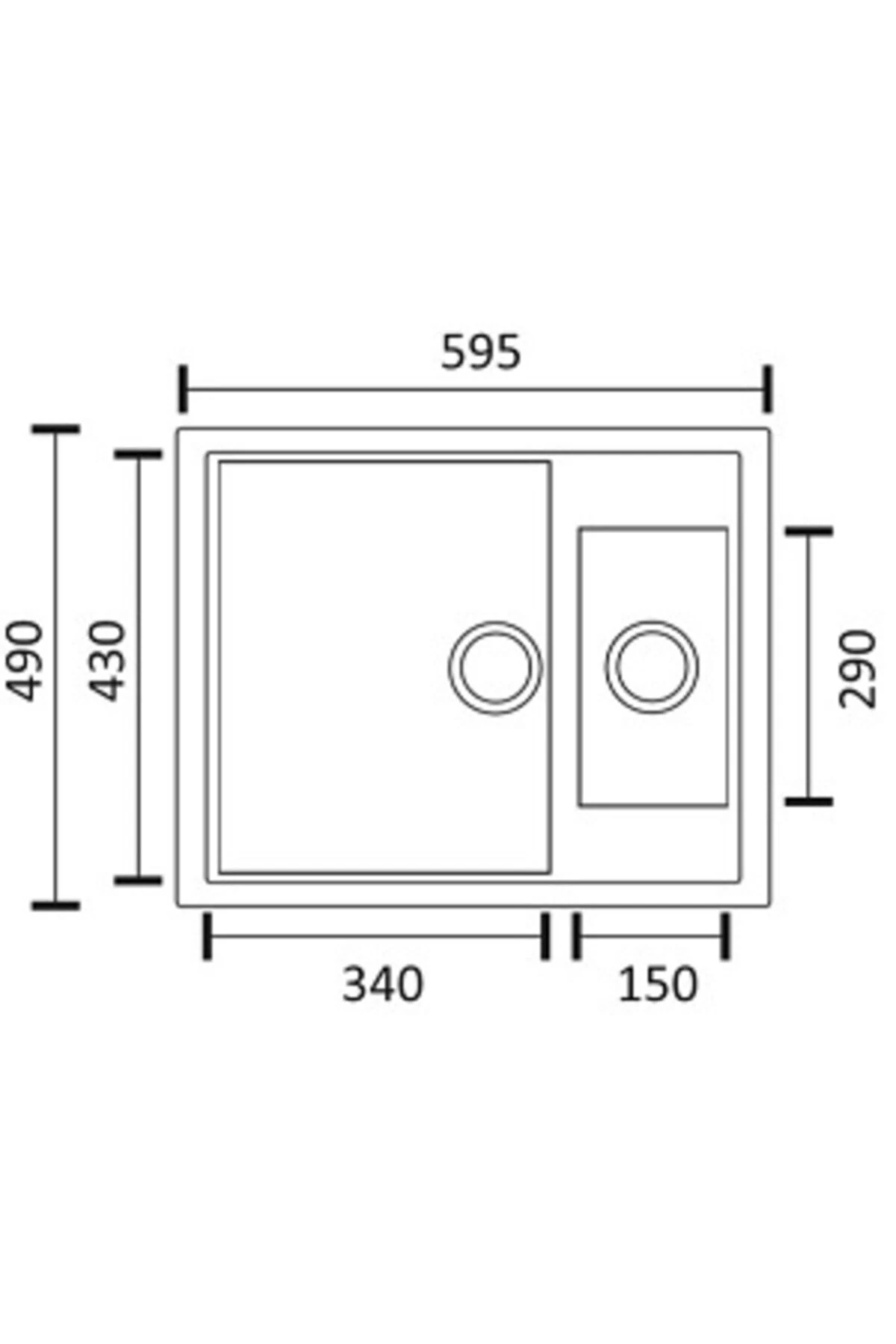 | | 1.5 Göz 50x60 Cm Siyah Granit Evye Sifon