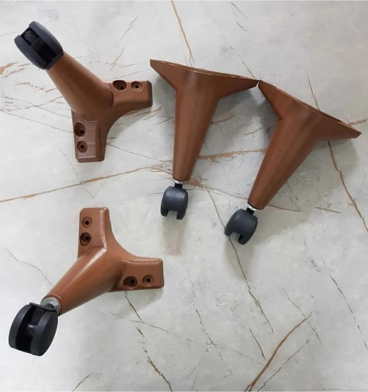 Tekerlekli Sihirli Sehpa Masa Ayağı 360 Derece Dönebilen 20 cm 4 Adet Ceviz. Vida Hediyeli!!!