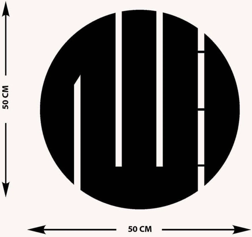 -Allah Islami Metal Tablo - Islami Ev Dekorasyonu - Dini Duvar Tabloları - 50 X 50 - Cm - Sıyah-Islm-020