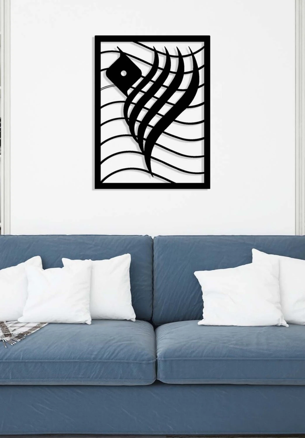 -Allah Islami Metal Tablo - Islami Ev Dekorasyonu - Dini Duvar Tabloları - 45 X 60 - Cm - Sıyah-Islm-104