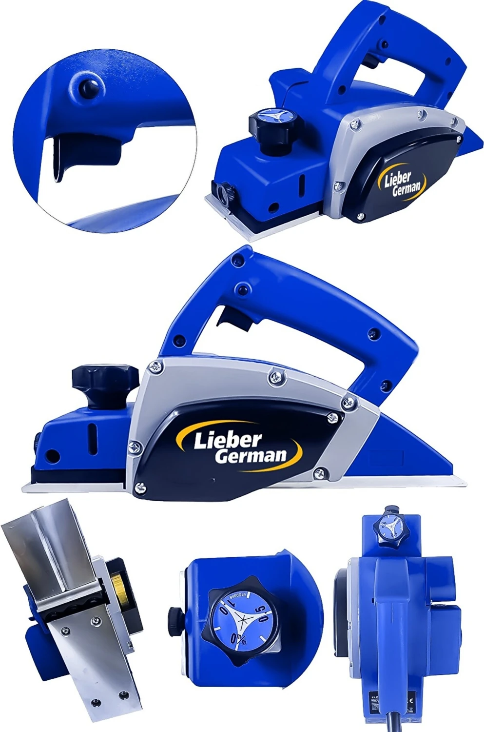 Alman Profesyonel 1800 Watt Bakır Sargılı Motor Korumalı Sistem Çift Bıçaklı Planya Rende Makinesi