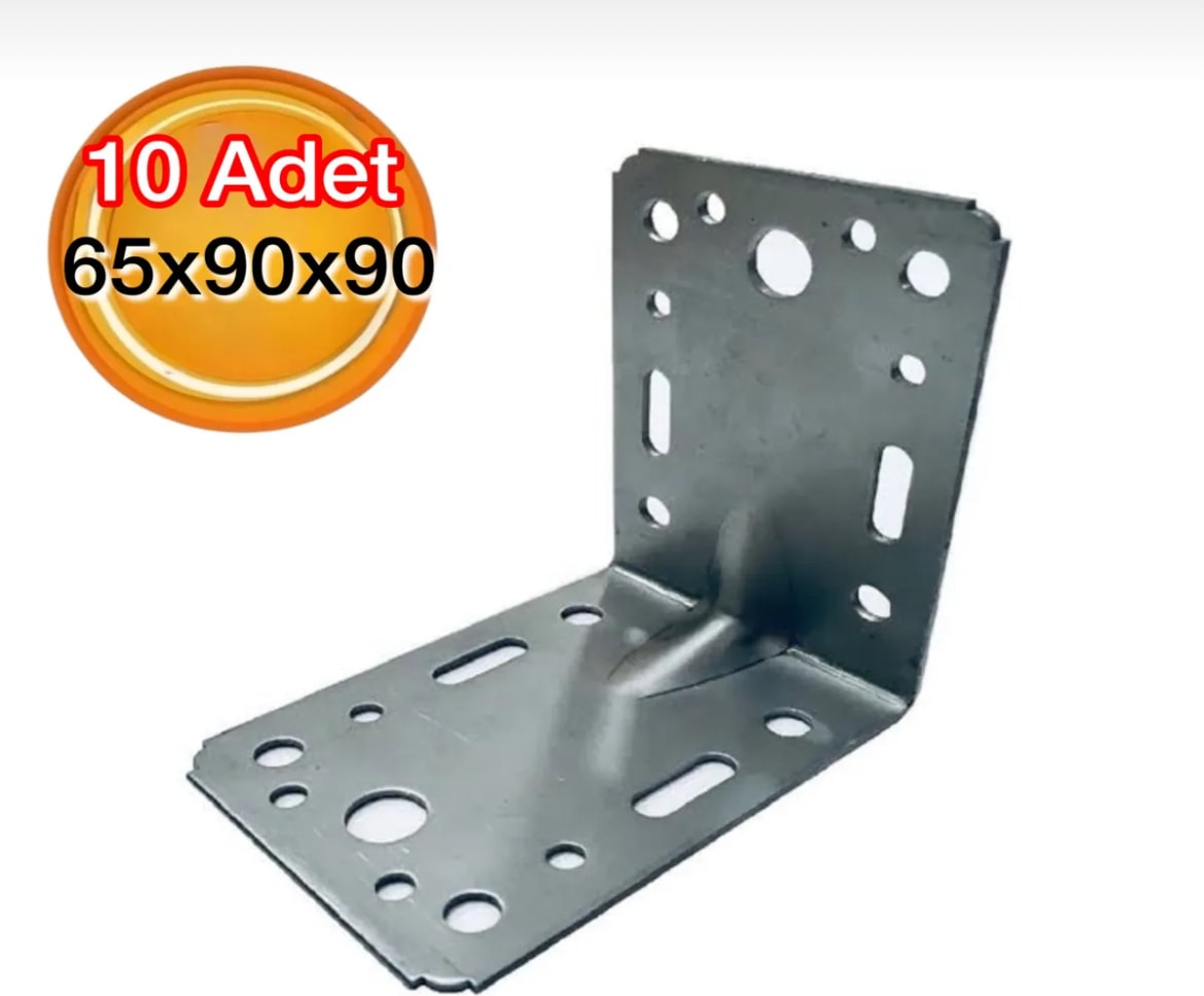 Metal Mobilya Dolap Sabitleme Köşebent L Demiri 65X90X90 mm (10 Adet)