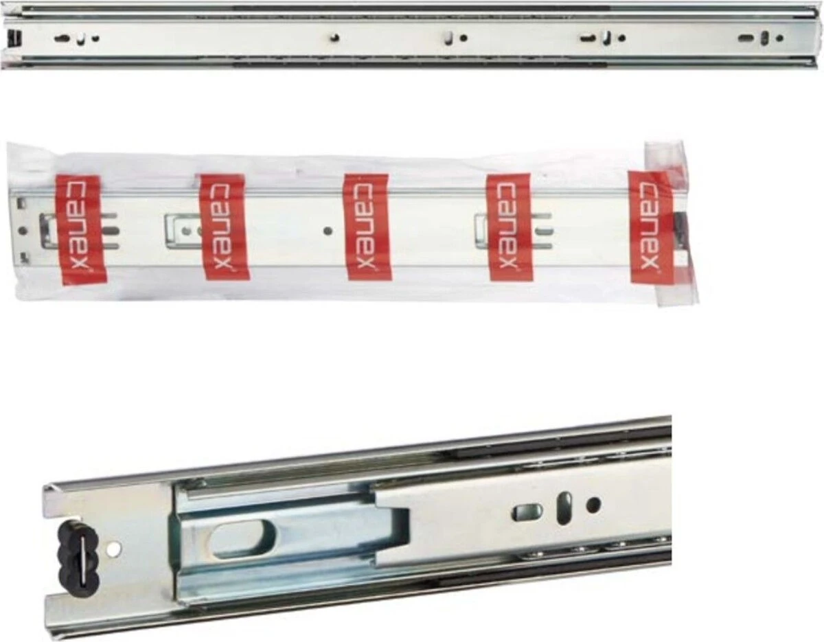 En 43 mm Teleskopik Bilyalı Çekmece Rayı Kaplamalı - 40 cm (2 Takım)