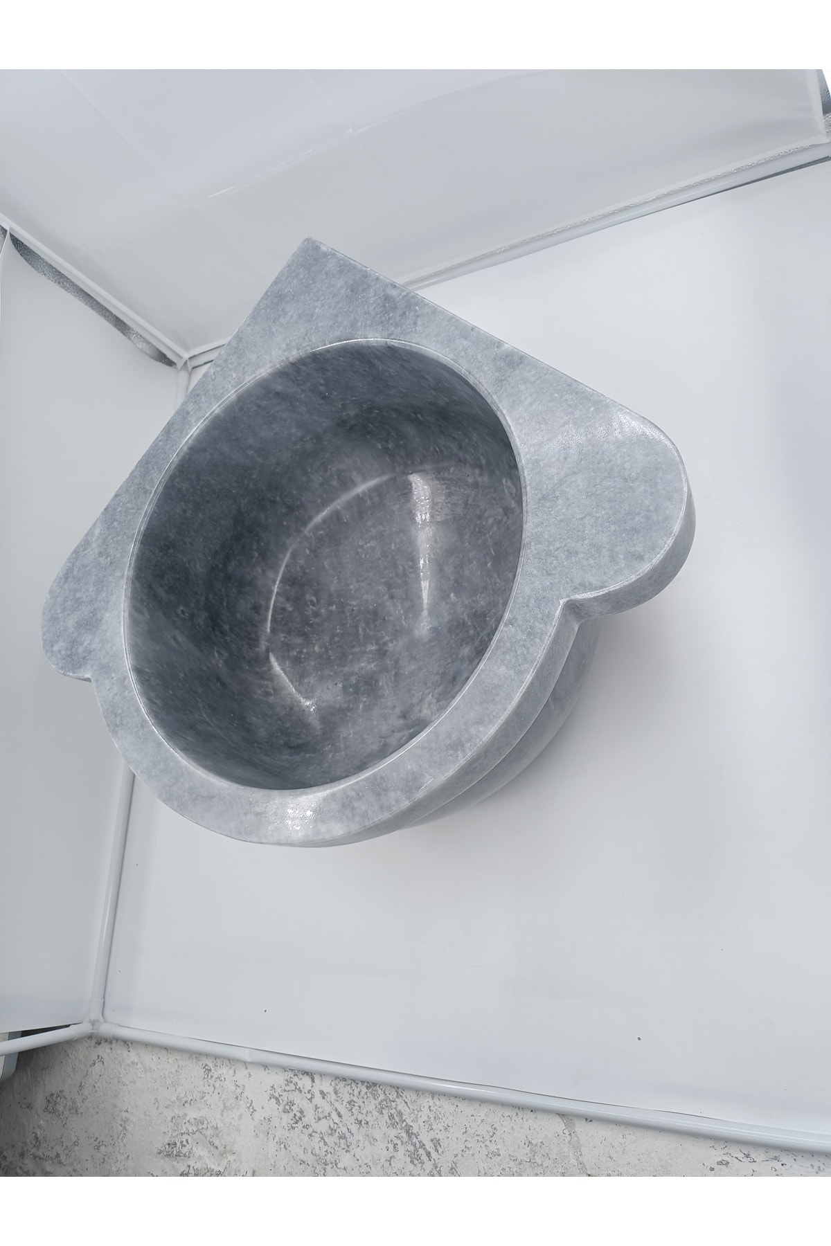 Gri Mermer köşe Kurna-hamam kurnası-banyo kurnası-ev hediyesi