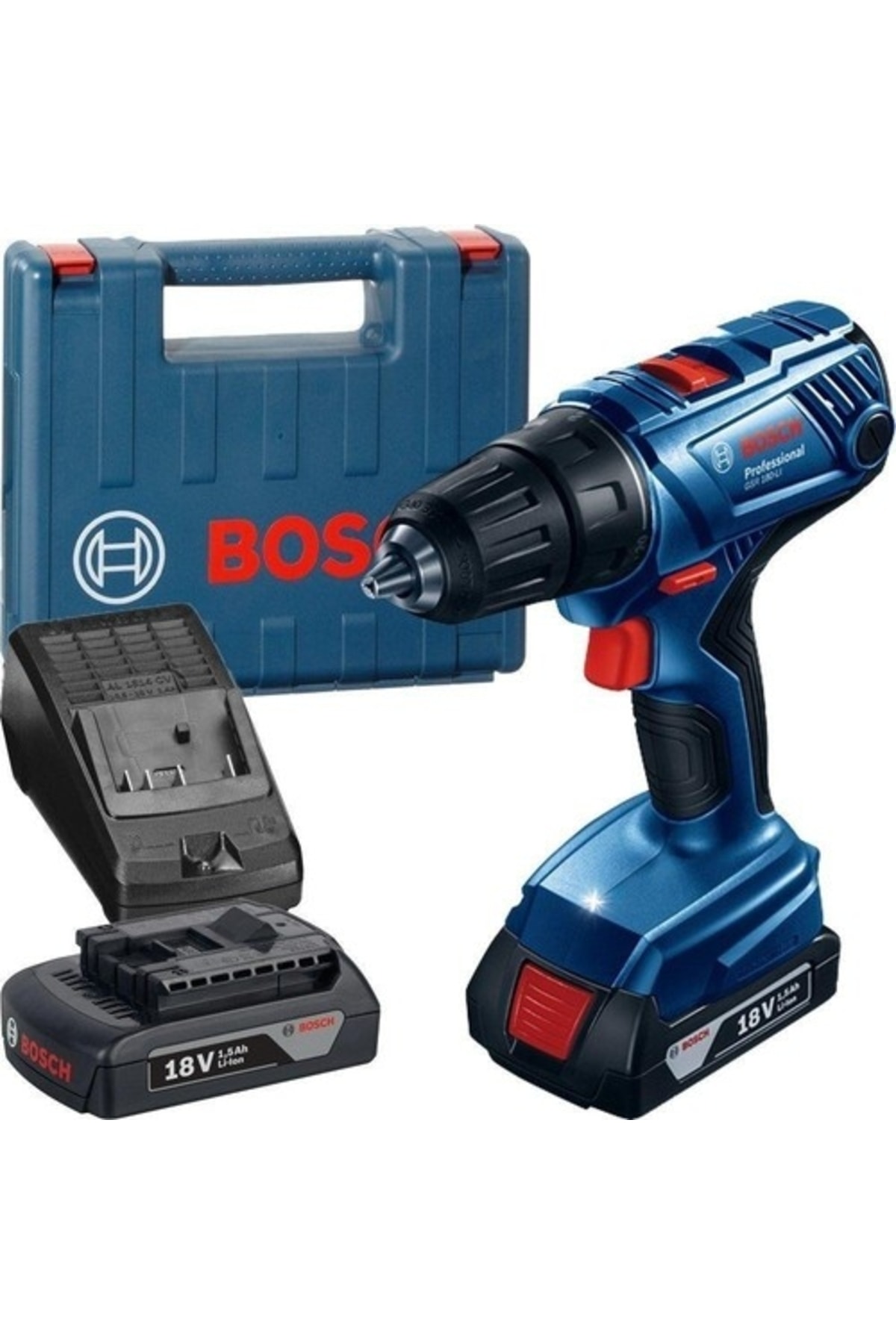 BOSCH Professional GSR 180-LI 18 Volt 2.0 Ah Çift Akülü Darbesiz Delme/Vidalama