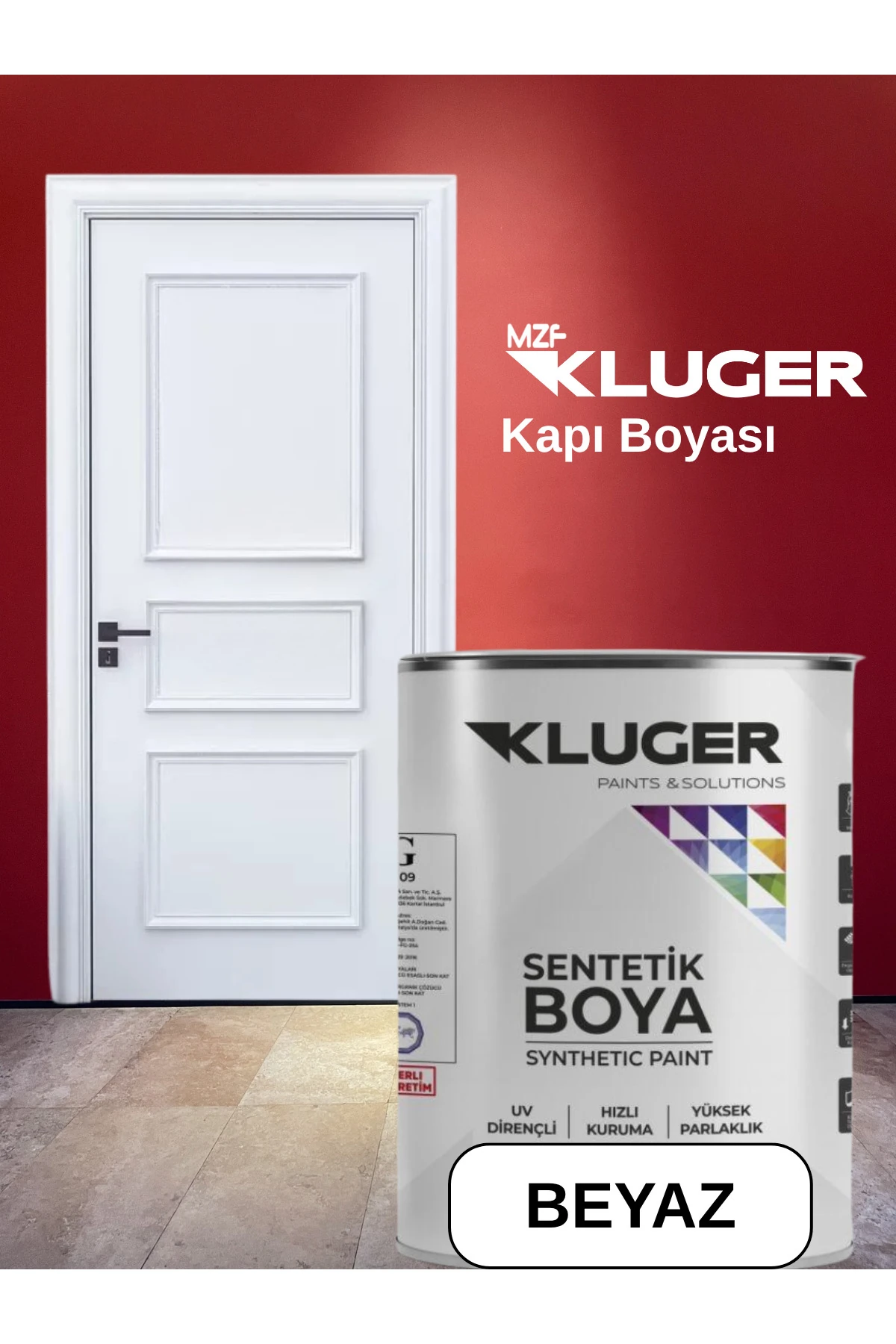 Amerikan Panel Kapı Boyası Beyaz Sentetik