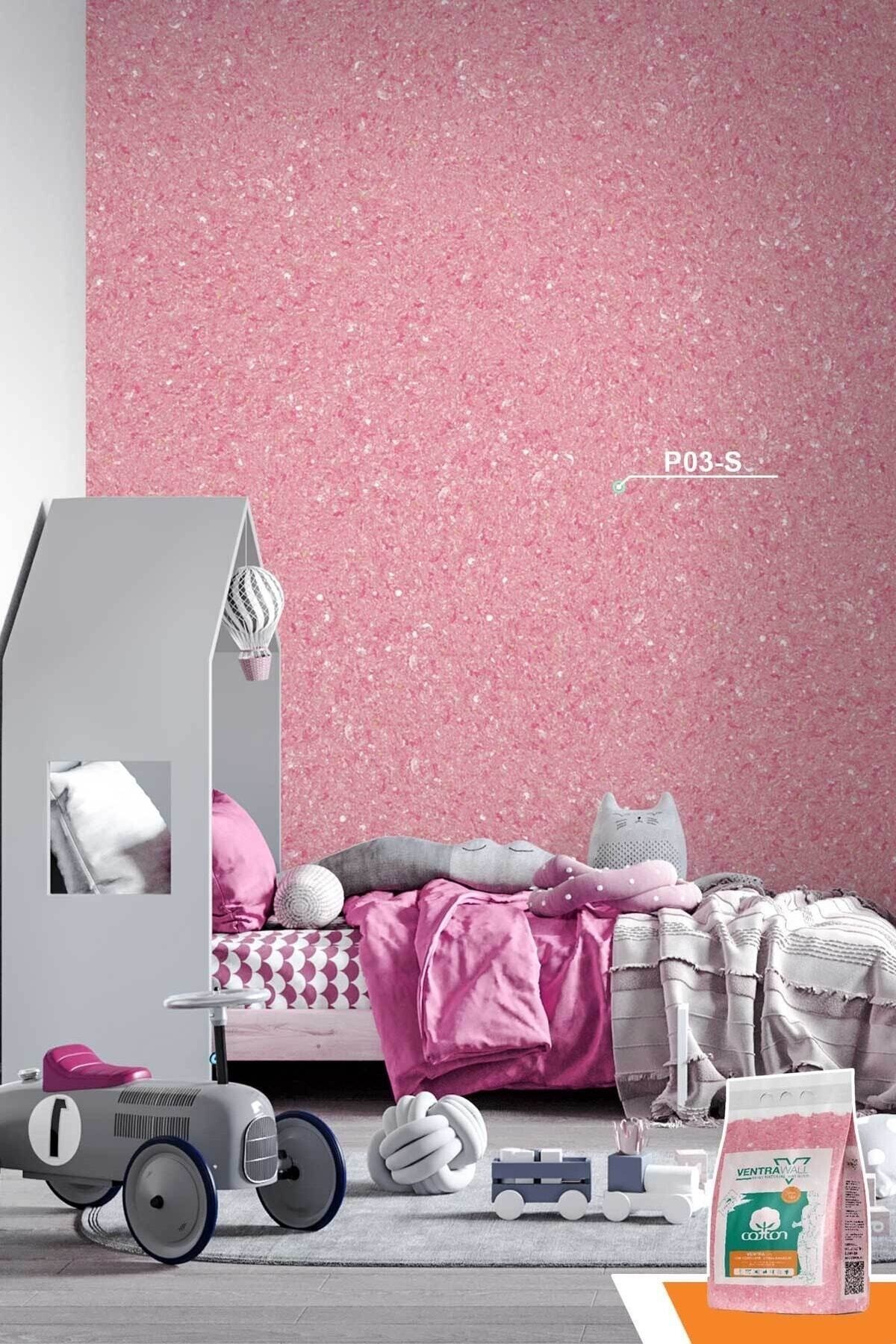 Isı Ve Ses Yalıtımlı Sürülen Duvar Kağıdı | Kendinden Yapışkanlı | Pembe |p03 - 1.5 Kg |5m²