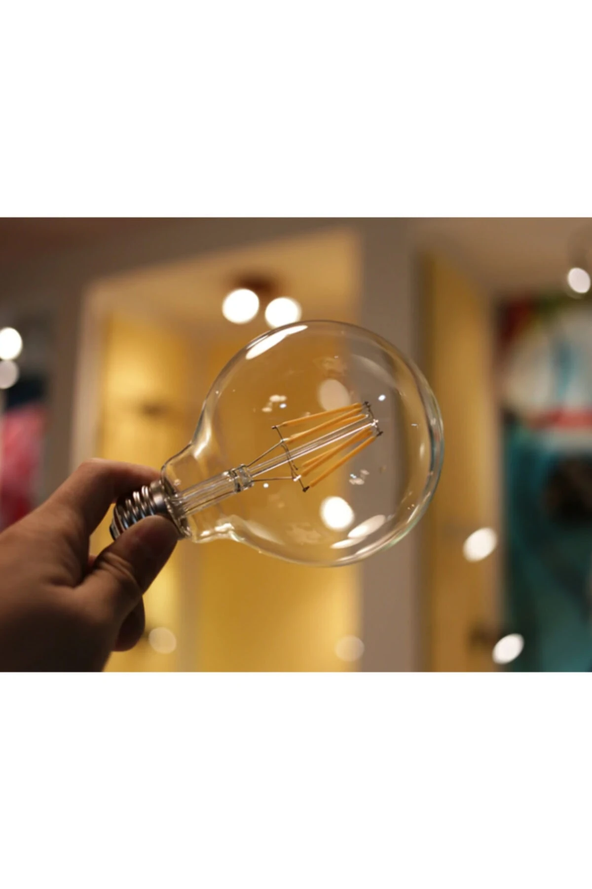 Ct-4354 6w E27 G95 3200k Günışığı Glop Uzun Flament Led Rustik Ampul