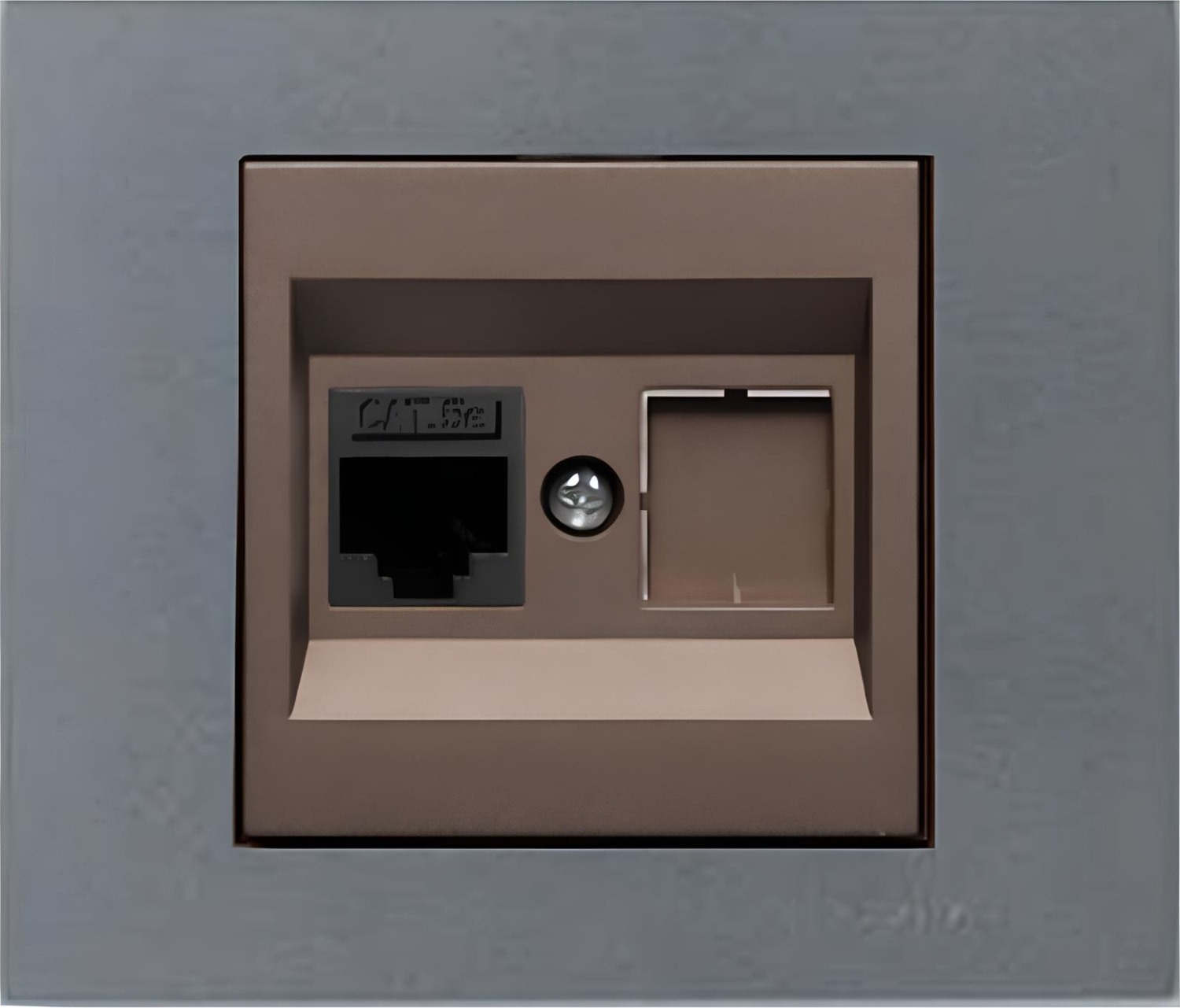 Grano Metalik Cat6 RJ45 Prizi Mocha + Füme Çerçeve