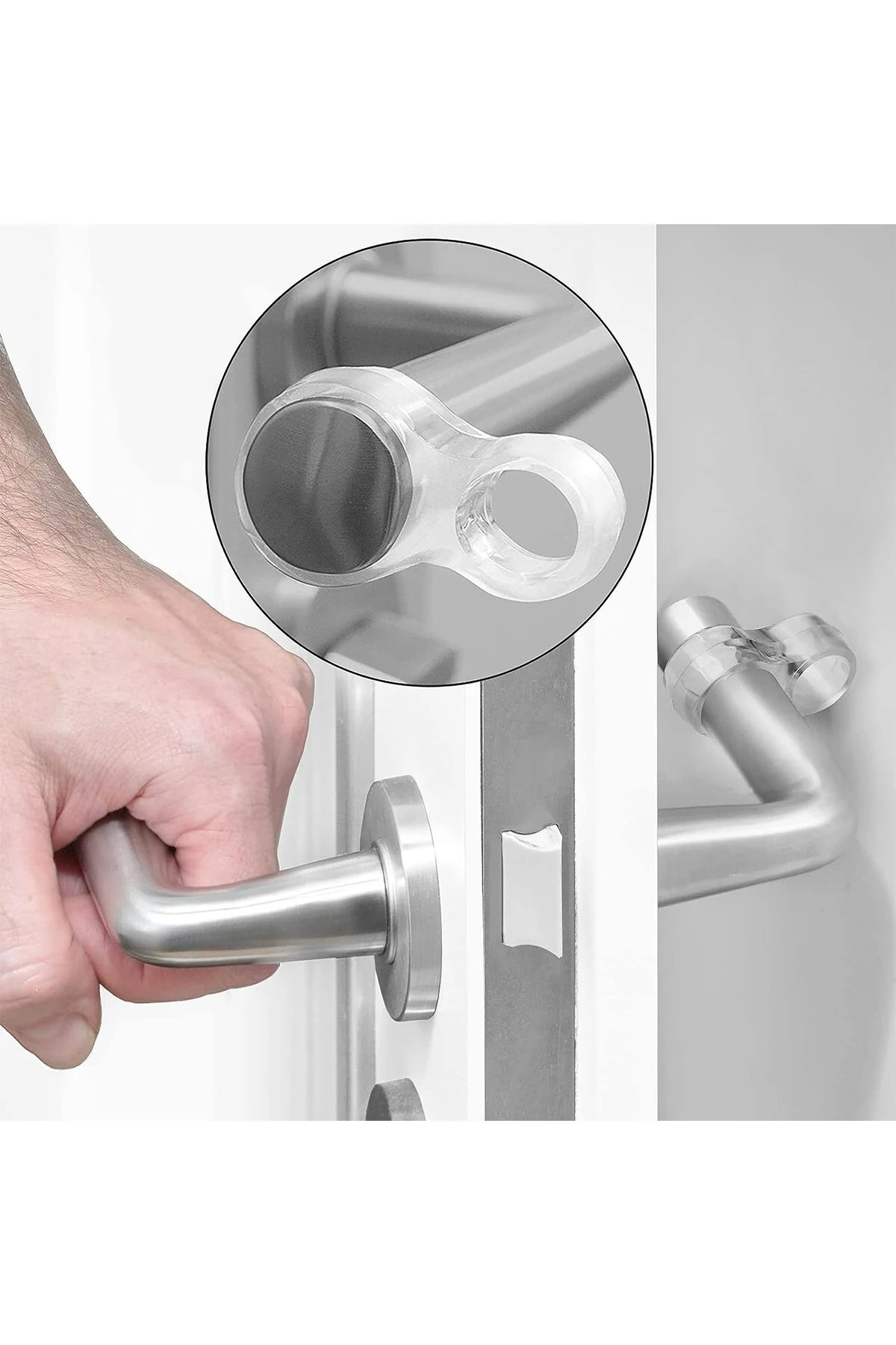 4 Adet Kapı Kolu Pencere Stoperi, Kapı Arkası Duvar Koruyucu Tampon, Silikon Durdurucu