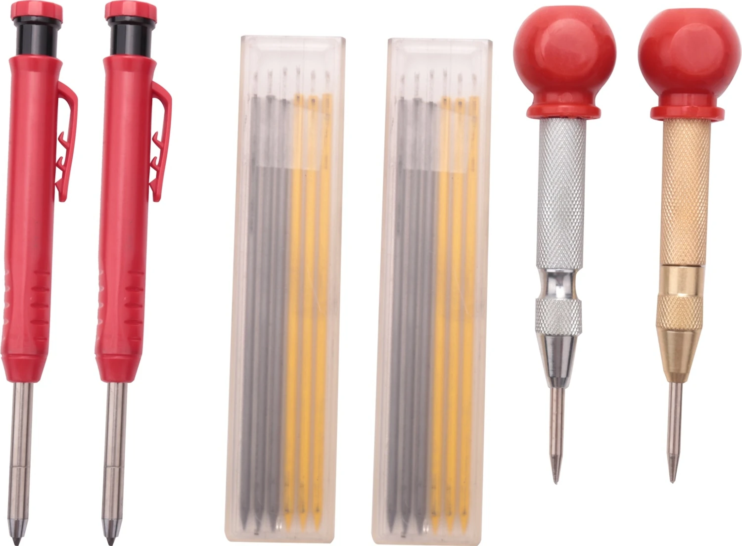 Marangoz Scriber Işaretleme Kiti 2 Adet Mekanik Marangoz Kalemleri Dahili Kalemtıraş Işaretleyici Yedekleri Inşaat Için (Yurt Dışından)