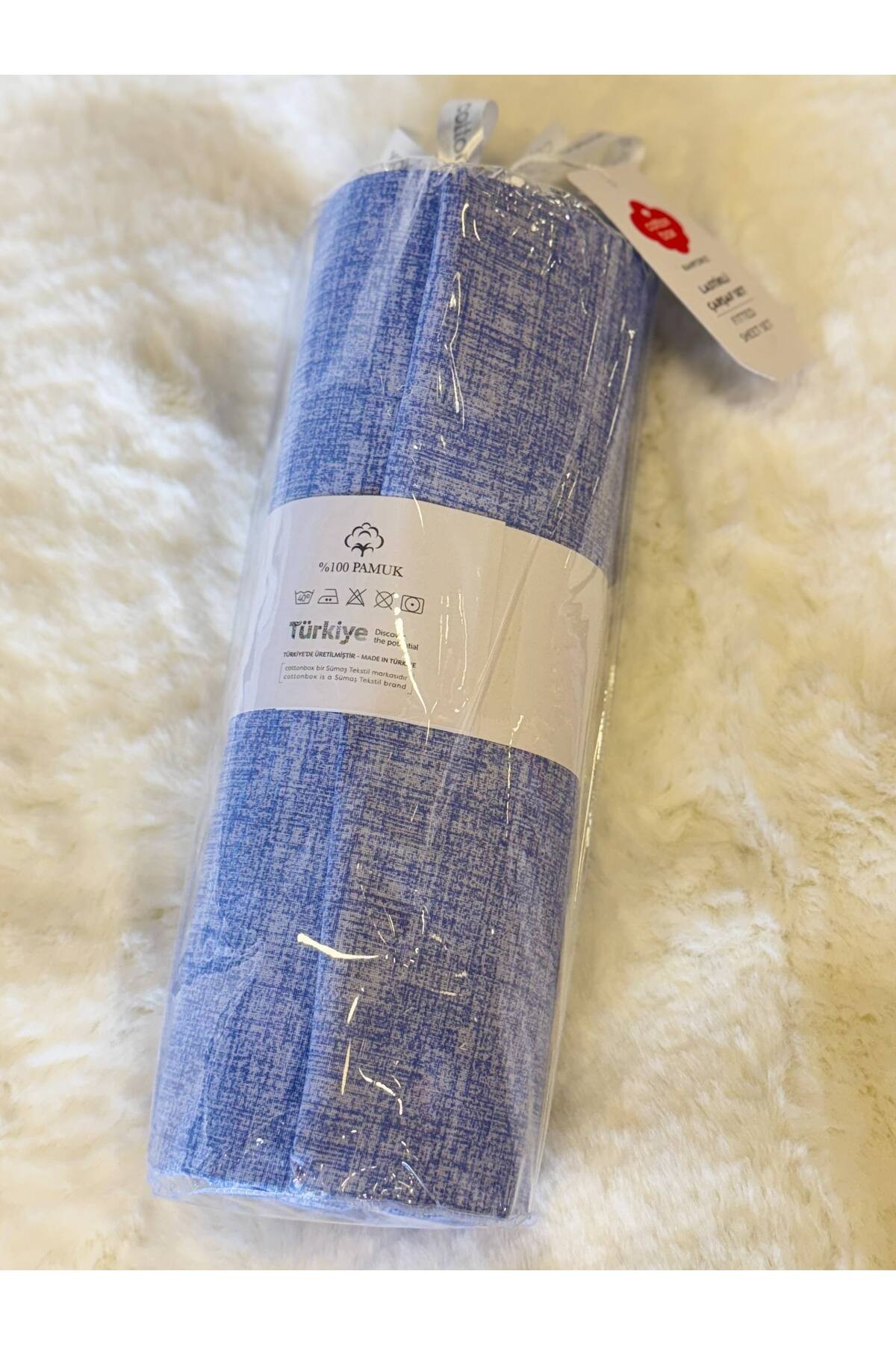 %100 Pamuklu Ranforce Fitted Lastikli Çarşaf Seti 100x200 Cm Mavi