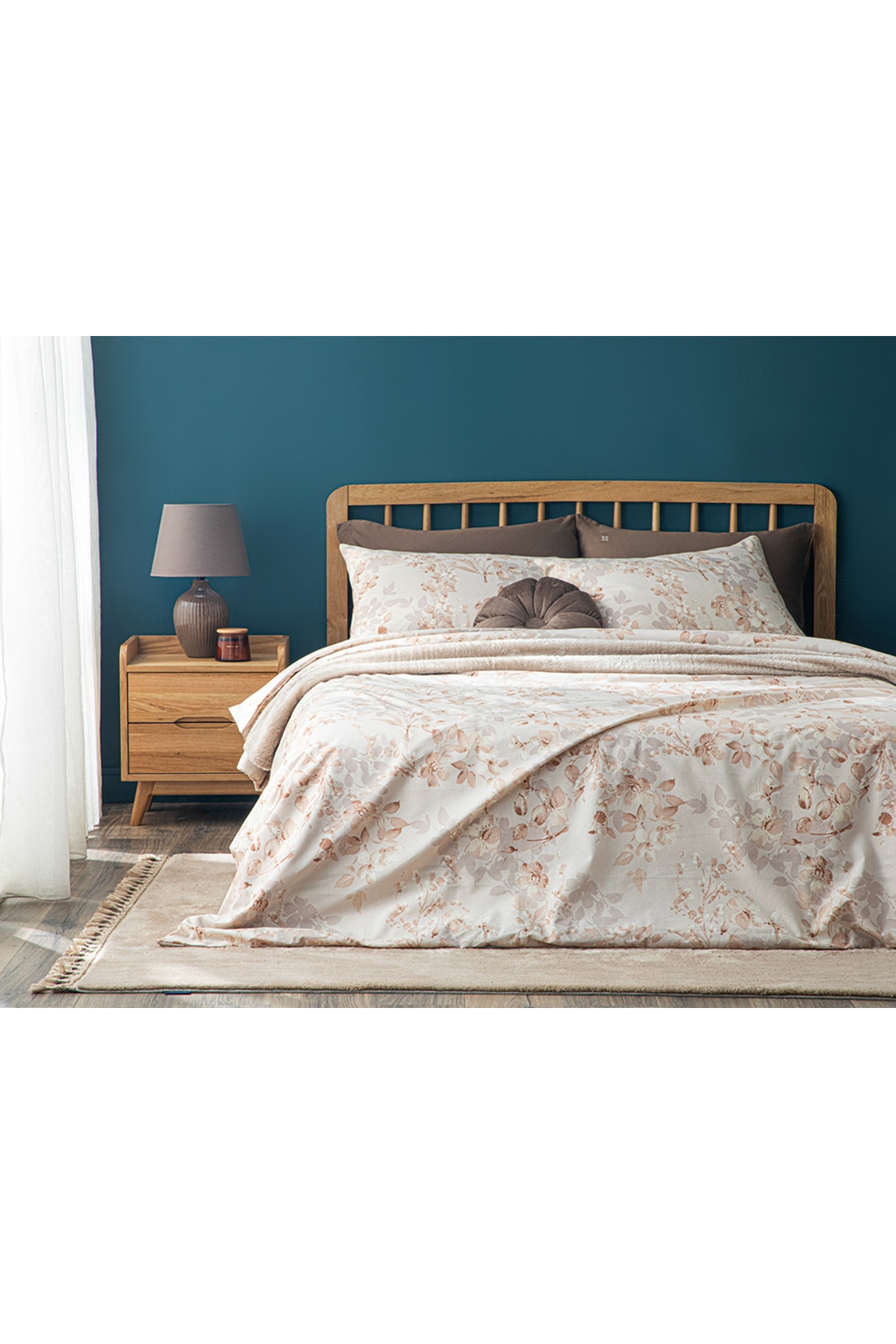 Pure Magnolia Kolay Ütülenir Tek Kişilik Nevresım Takımı 160x220 Cm Terracotta