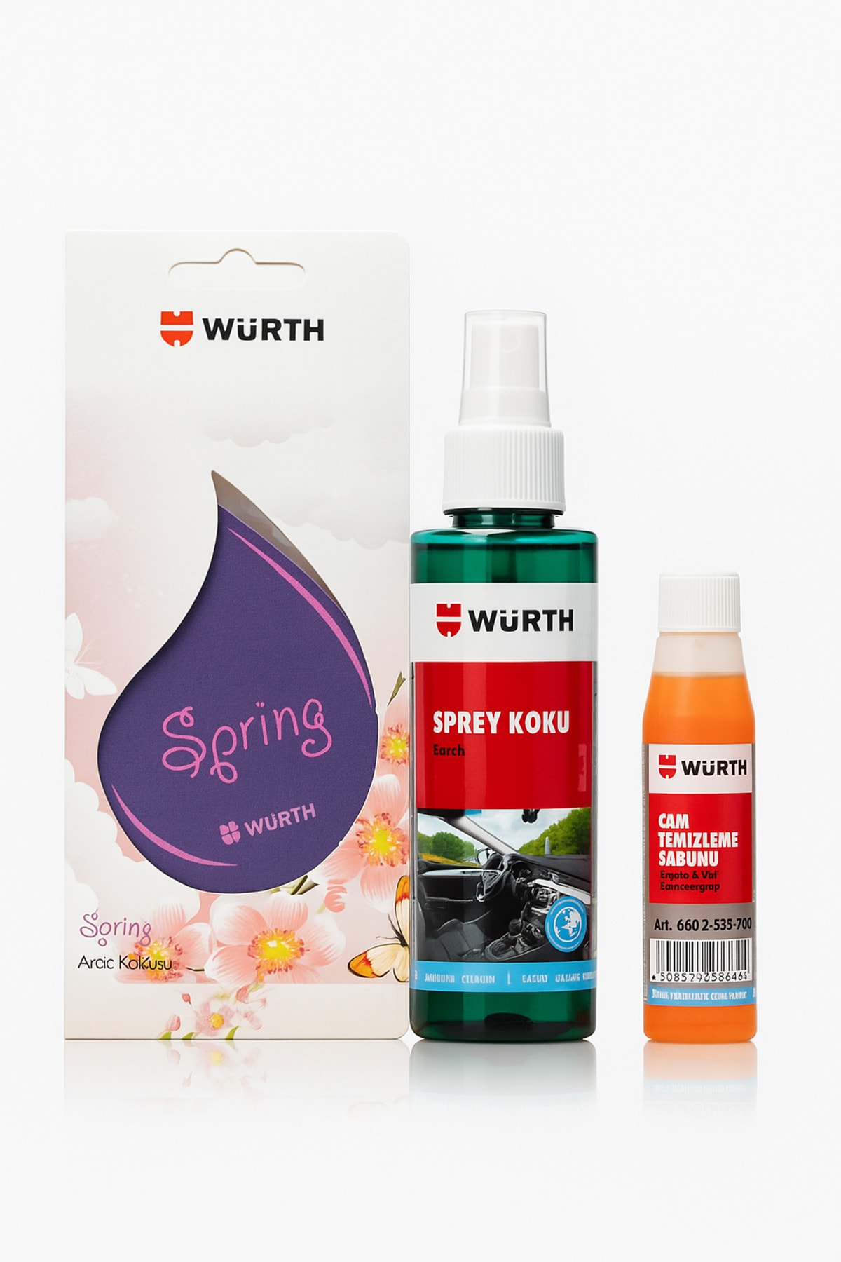 Sprey Koku 150 ML-Cam Temizleme Sabunu-Asma Koku 3lü Set