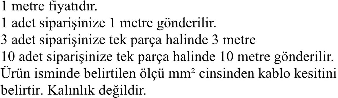 1 Metre 5 Mm² Siyah Kalaylı Bakır Kablo Oto Taşıt Tesisat Kablosu