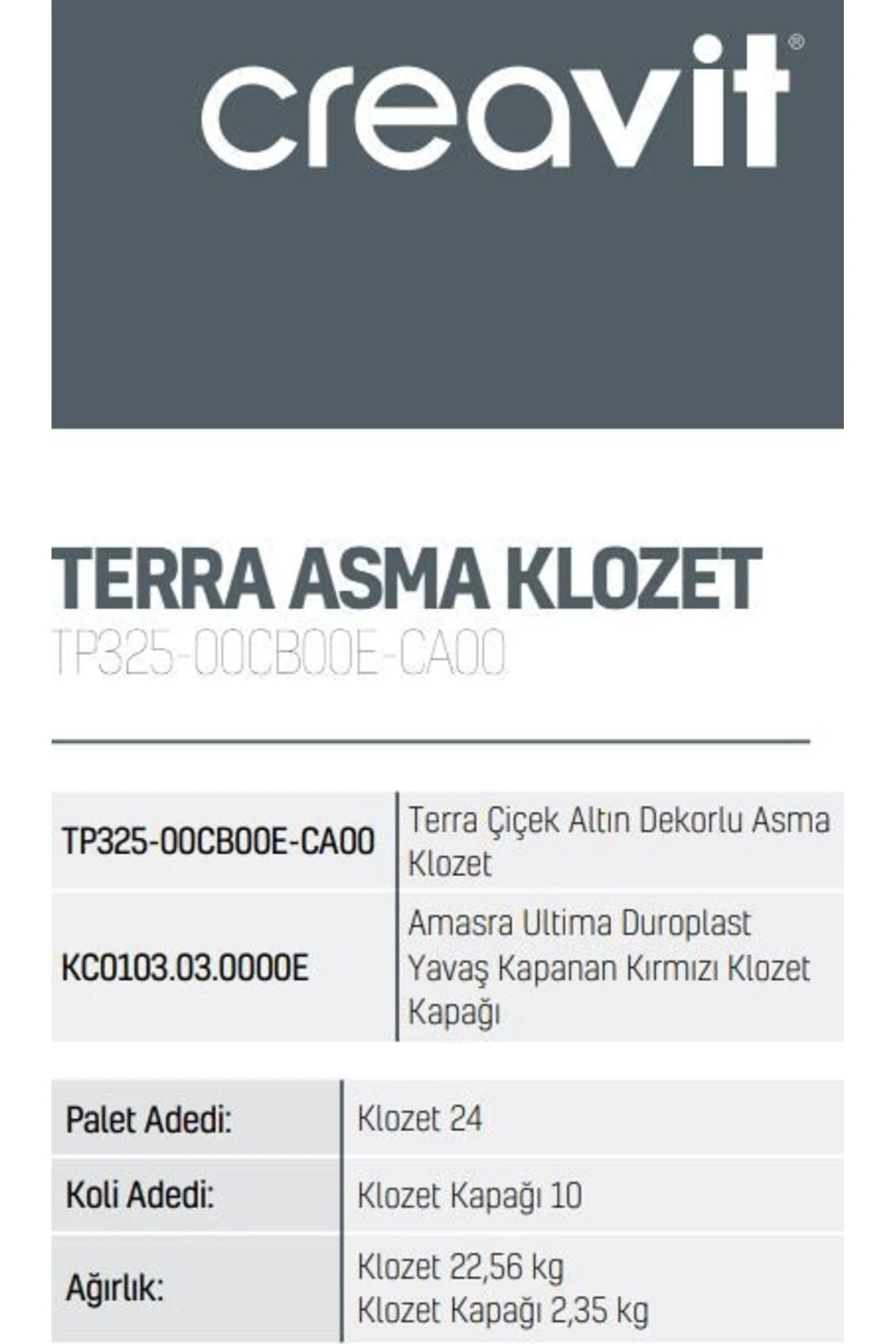 TP325 Terra Asma Klozet Çiçek Altın Dekorlu Asma Klozet + Duck Yavaş Kapanır Kapak