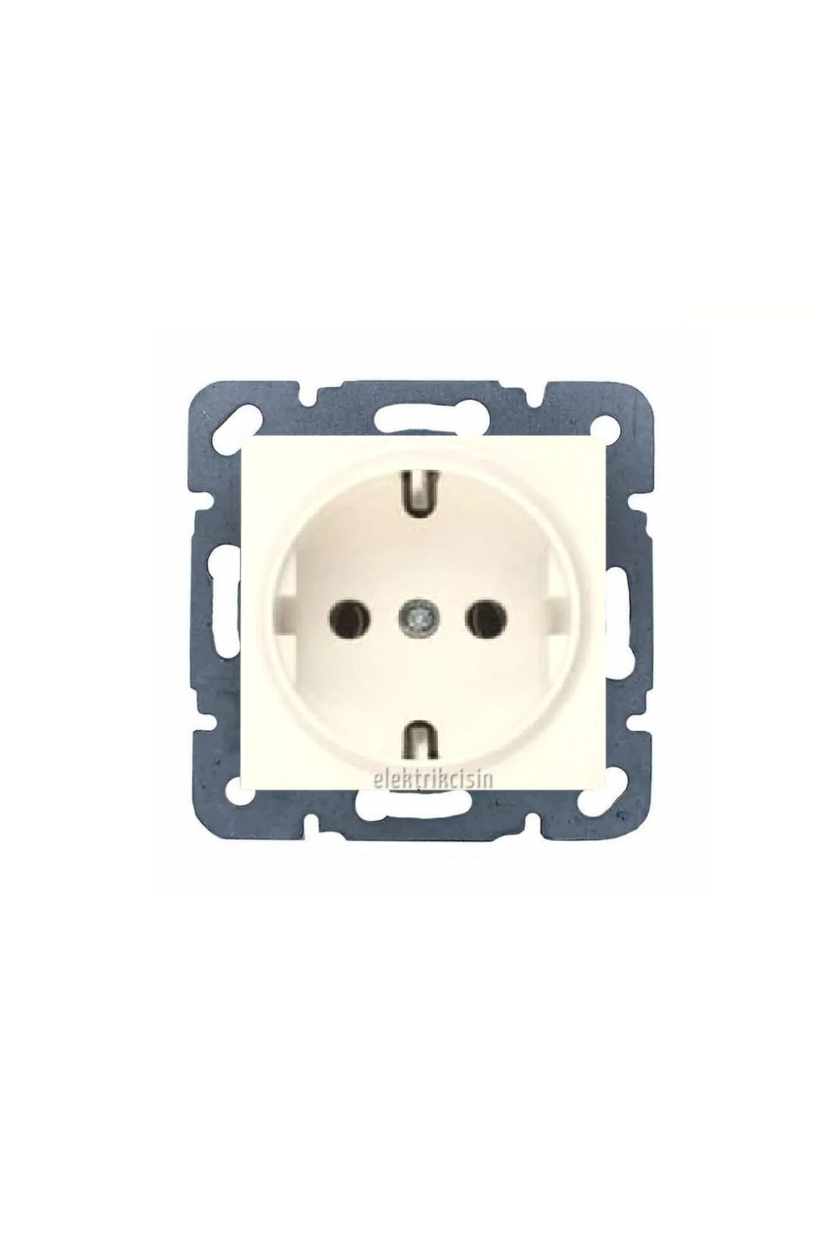 Karre Krem Topraklı Priz (çerçeve Hariç) 5 Adet