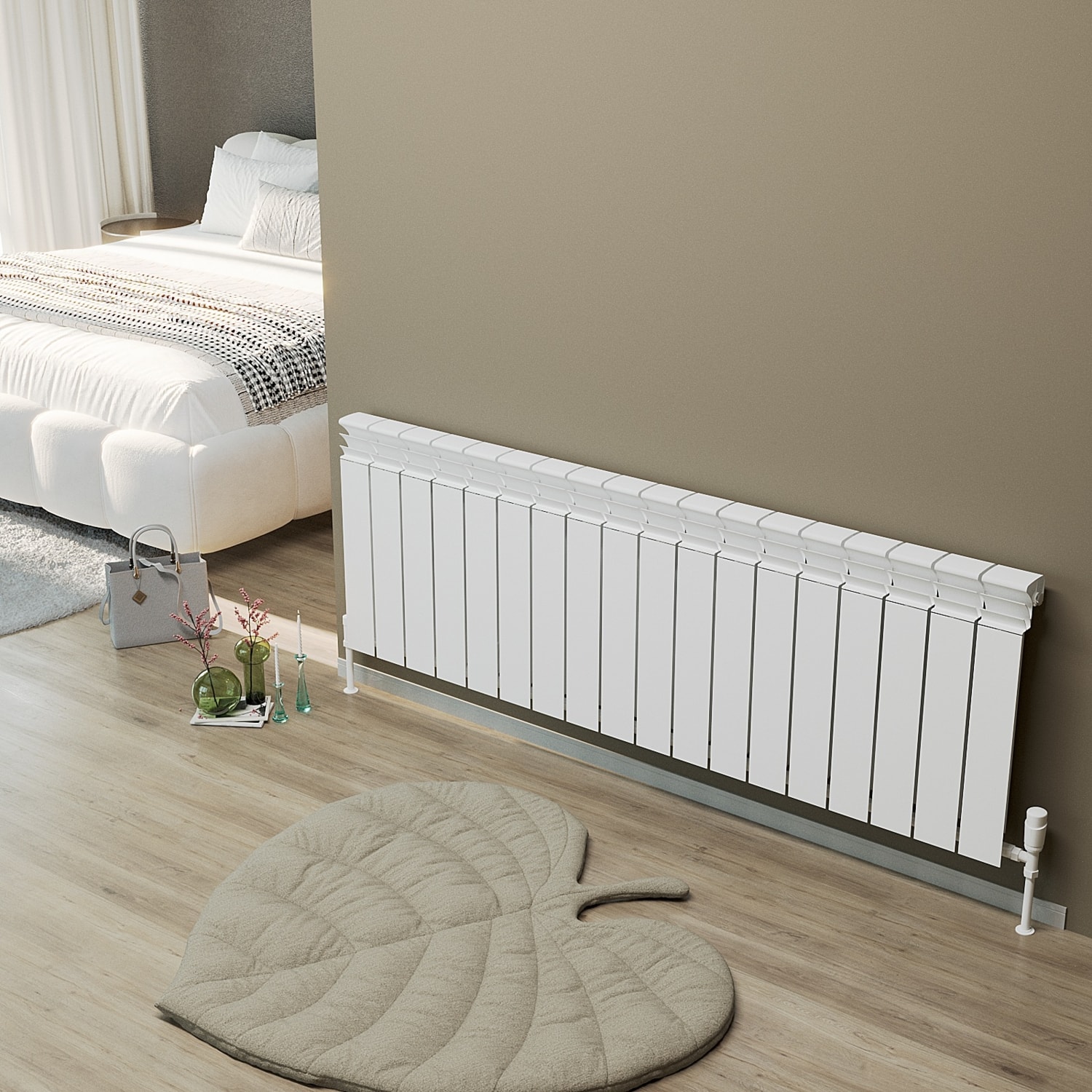 Besto Xl Alüminyum Radyatör 600×1800 mm 18 Dilim Beyaz RAL9016 | 1030W | Duvar Tipi