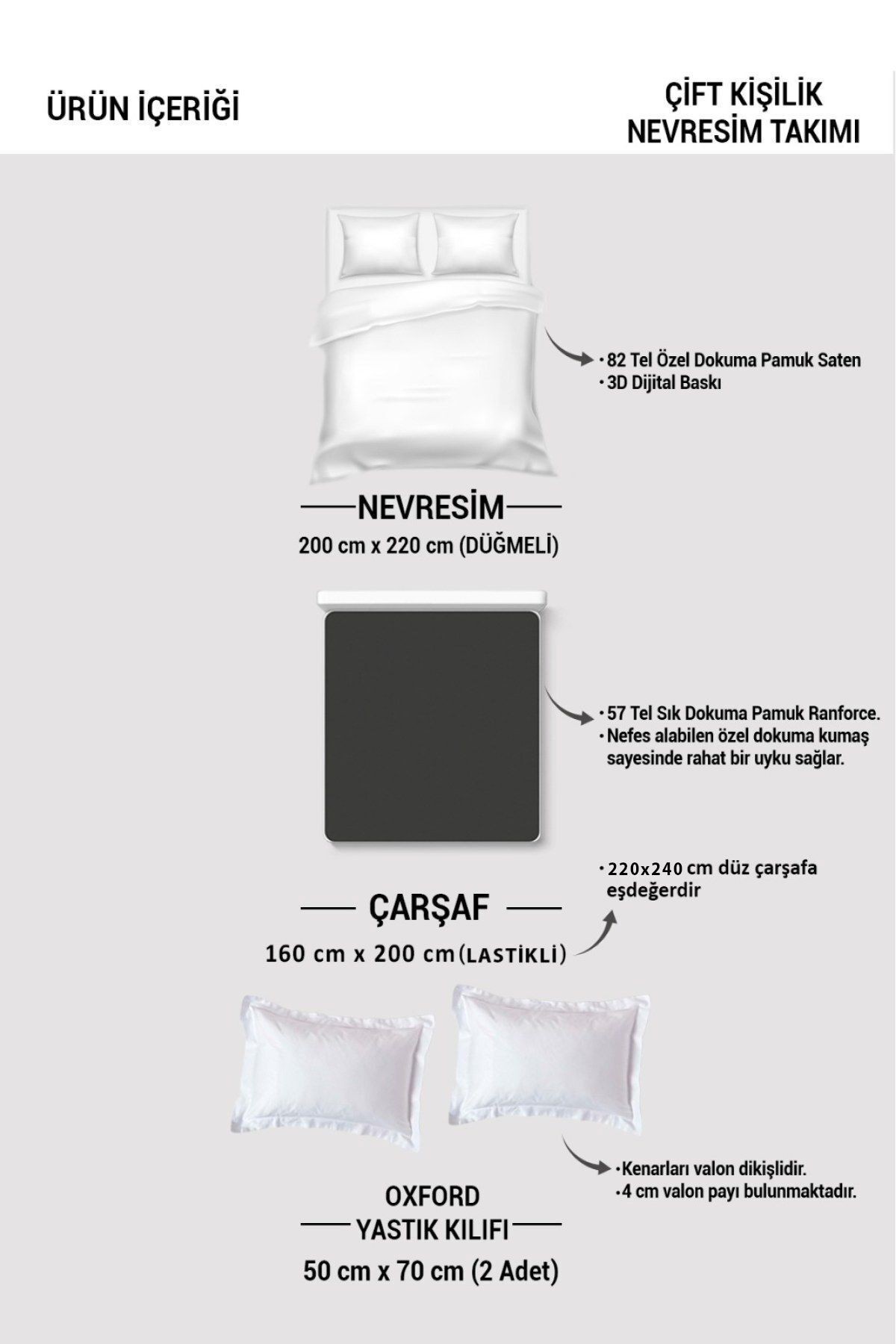 Yılbaşı Nevresim Takımı (Lastikli Çarşaflı) Çift Kişilik %100 Pamuk Saten Snow Noel