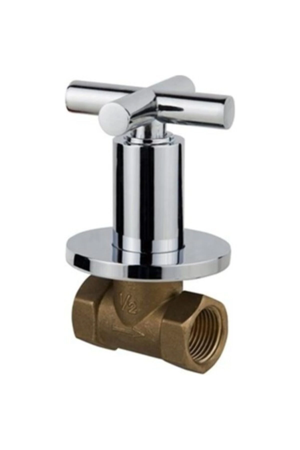 Cross Ankastre Stop Valf Pirinç