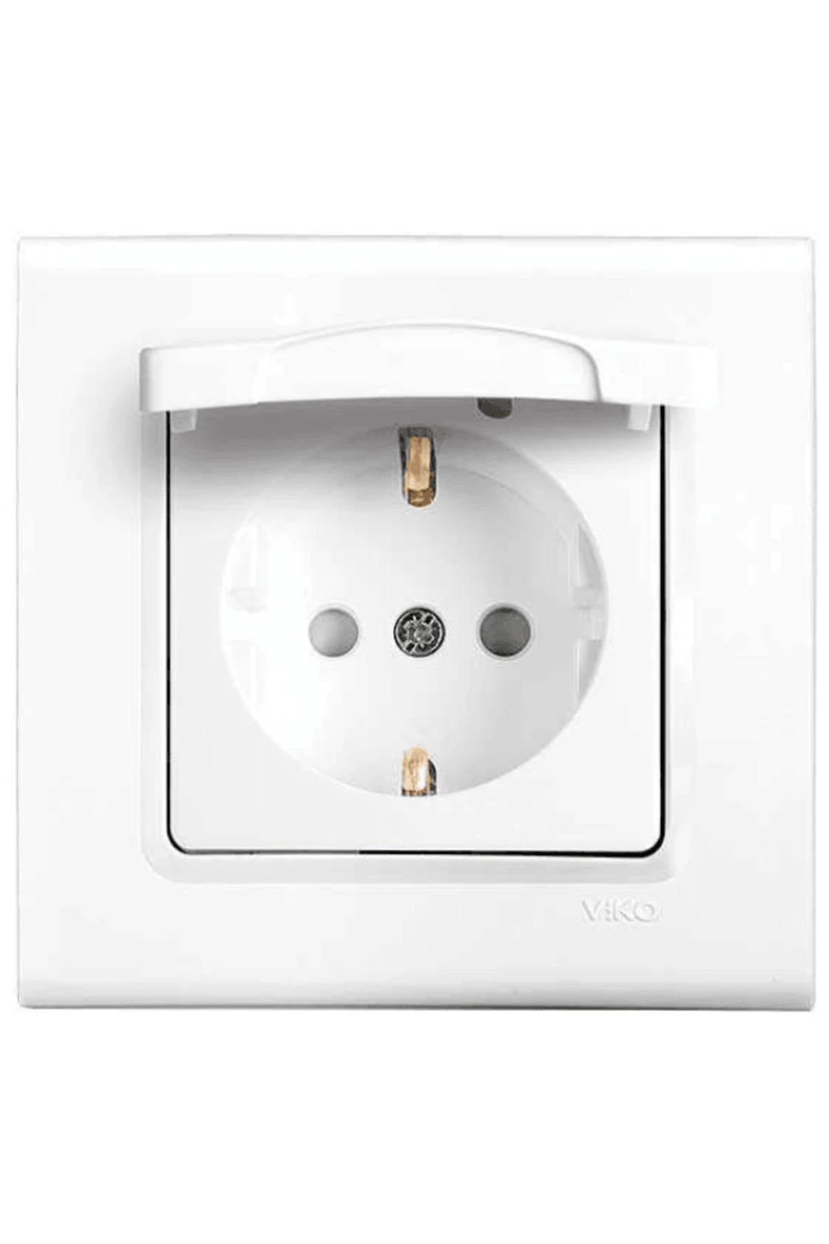 Viko Linnera Topraklı Çoçuk Korumalı Kapaklı Priz Beyaz 90440012 (Çerçeve Dahil) (4 Adet)