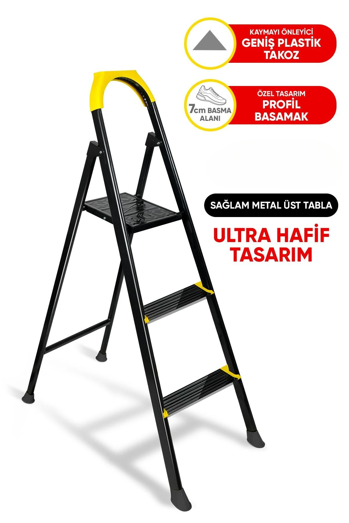 Hardy 2+1 Basamaklı Özel Tasarım Hafif Merdiven Tyc00573701866