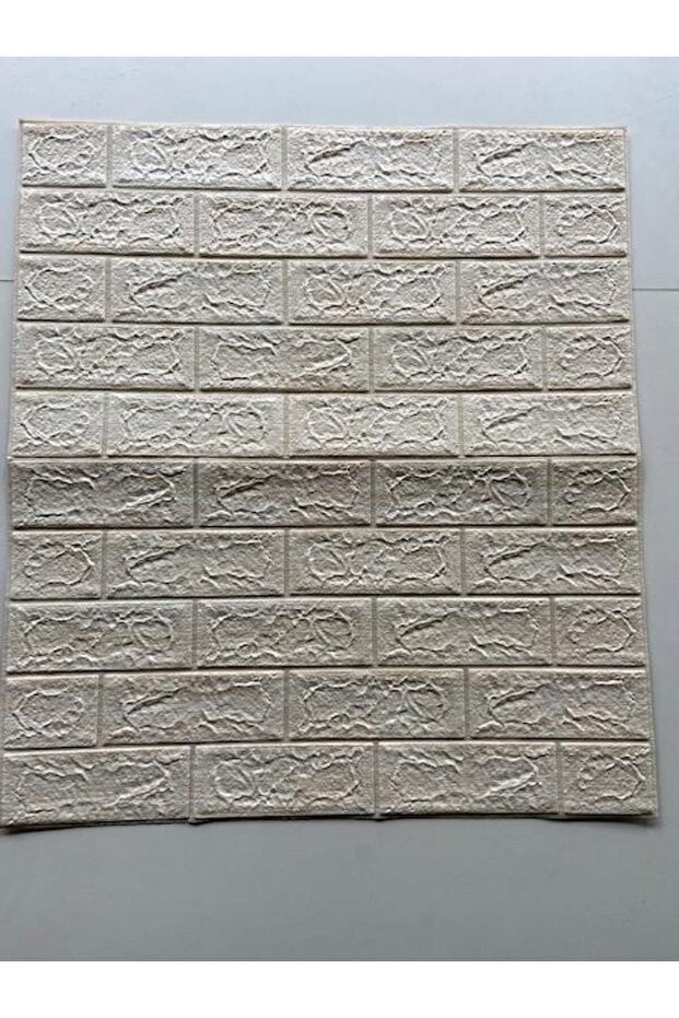 Çizgili Krem Yapışkanlı Dekoratif 3D Duvar Paneli NW96 4 Adet