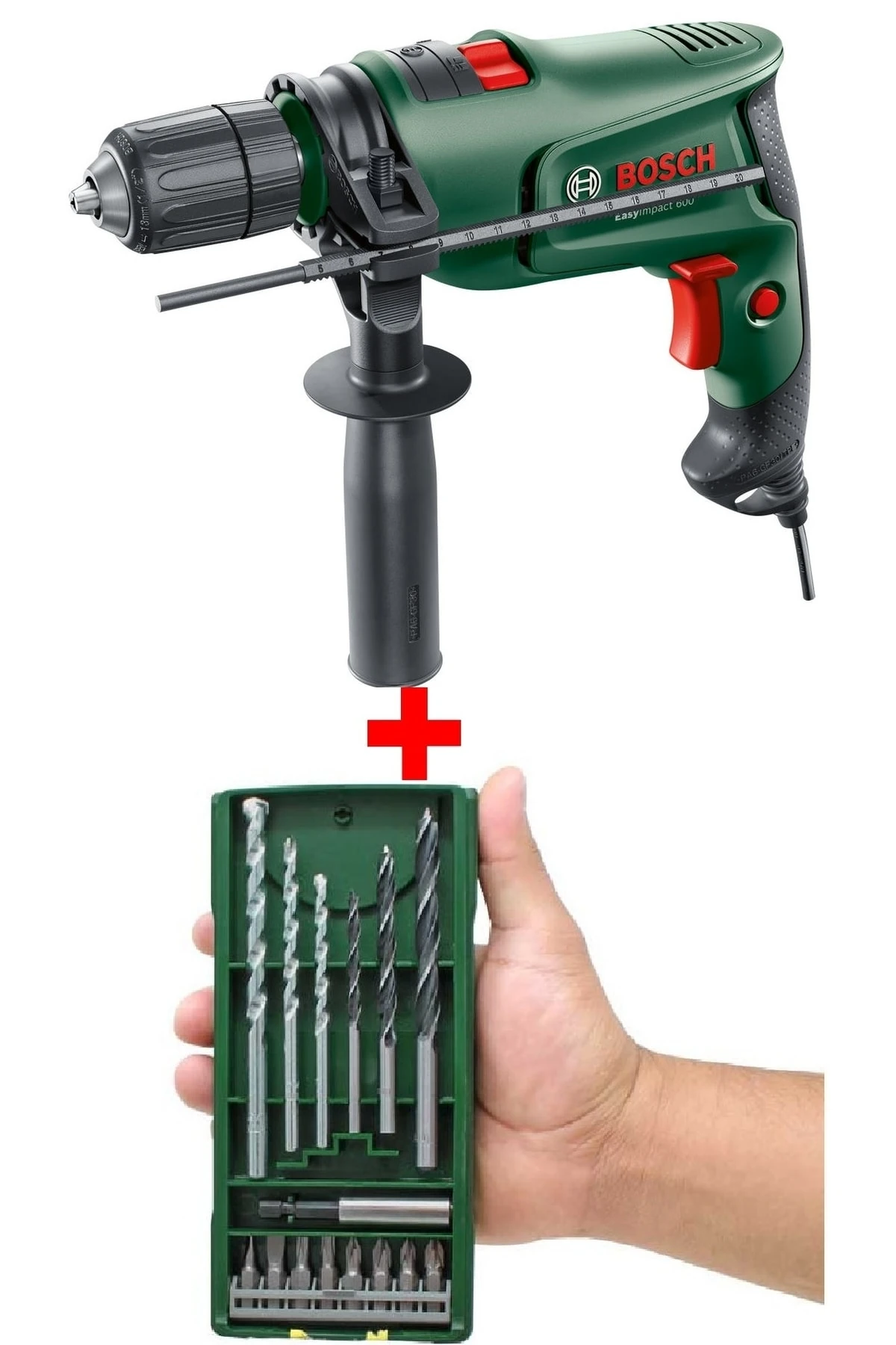 Darbeli Matkap 600 Watt + 15 Parça Vidalama Ve Matkap Ucu Seti