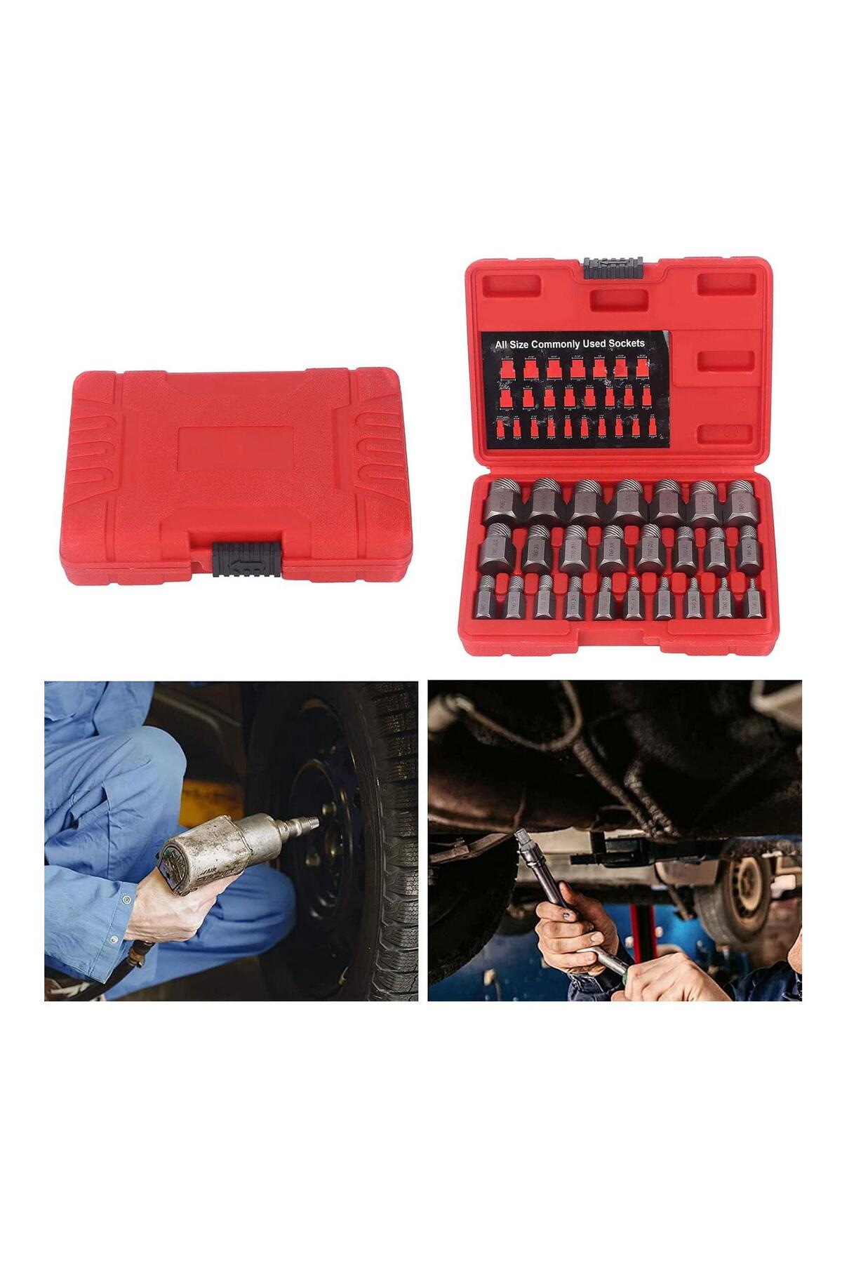 Hasarlı Somun Vida Çıkarıcı Hex Seti 25 Parça