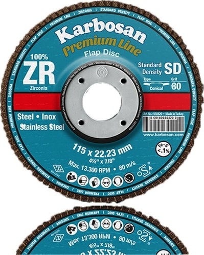 KARBOSAN Zr Flap Disk 115X22 Konik- 80 Kum (10 Lu)