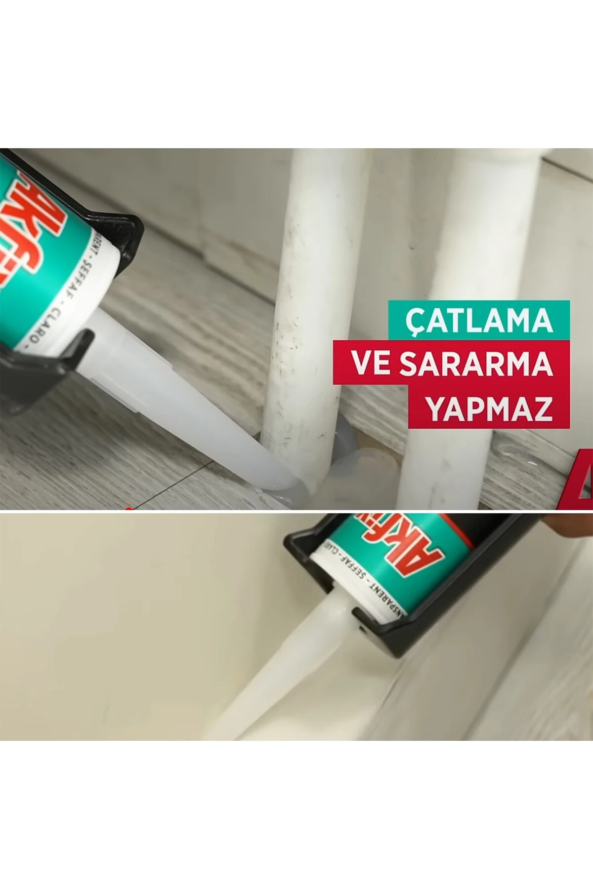 Beyaz Genel Amaçlı Silikon Yapıştırma Sızıntı Önleyici Dolgu Silikonu  1100E 280 gr 1 Adet