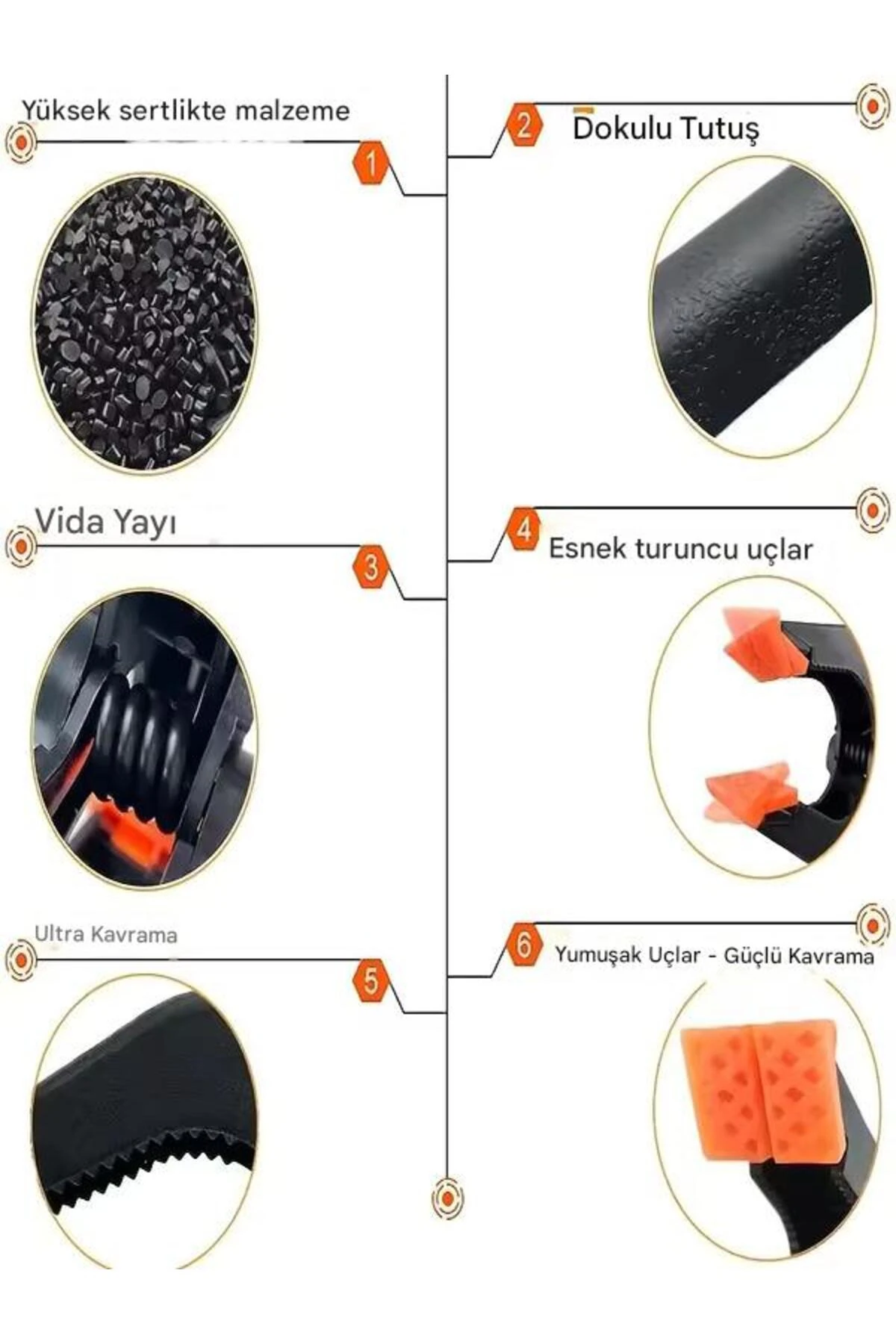 6 Adet Cep Telefonu Ekran Tutucu Kıskaç Klips Mandal Yaylı Işkence Plastik Kelepçe Güçlü Mafsallı