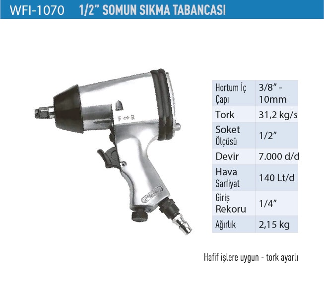 Havalı Somun Sıkma 1/2" 7000 D/d WFI1070
