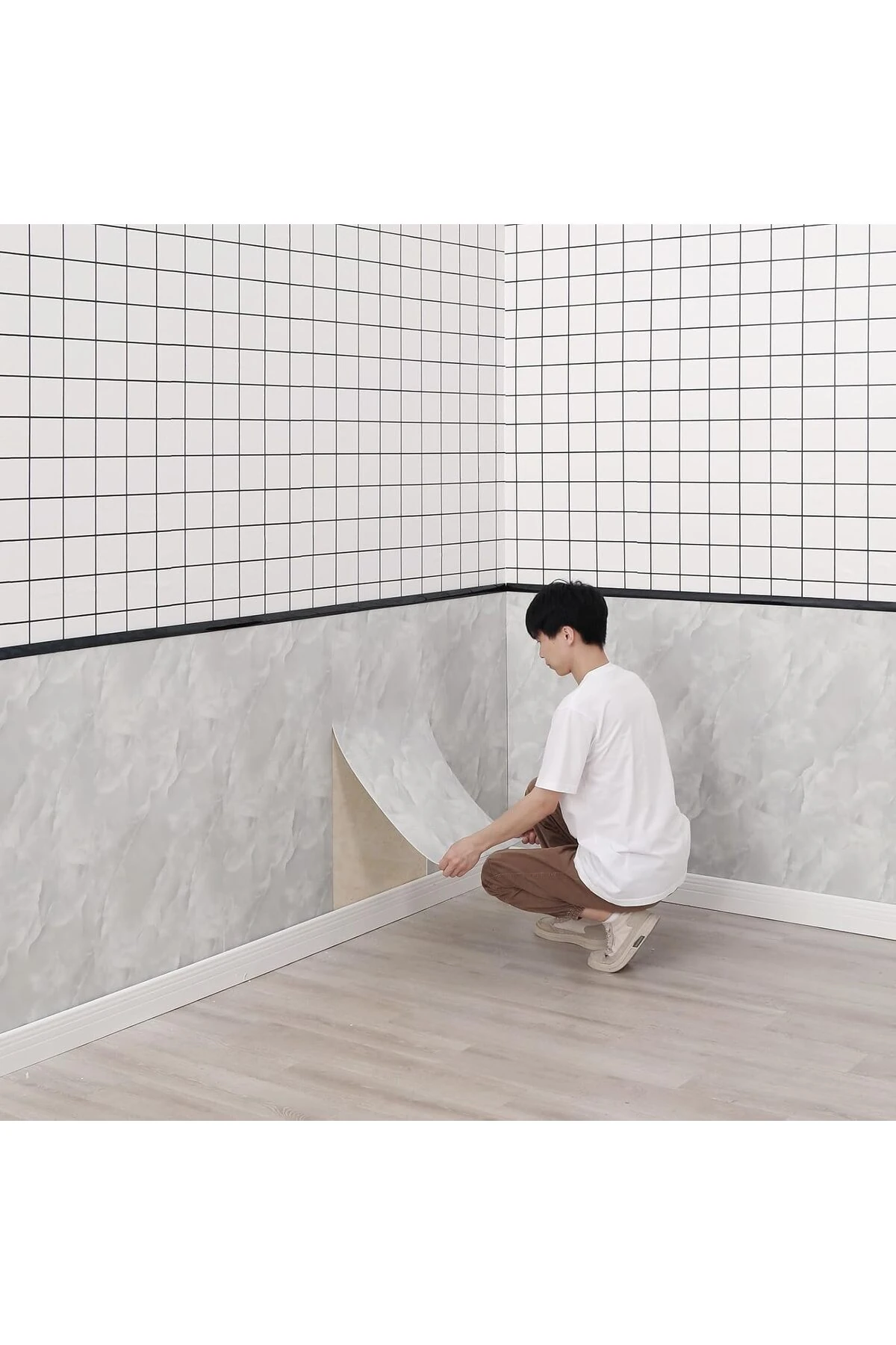 30x60 Cm Mermer Desenli Kendinden Yapışkanlı Mutfak Banyo Wc Kaplama Pvc Duvar Paneli